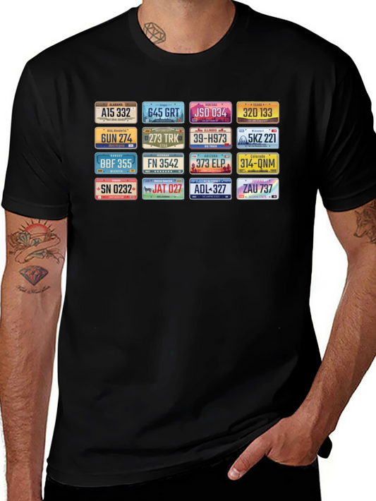 License Plate States Graphic Novelty T-Shirt