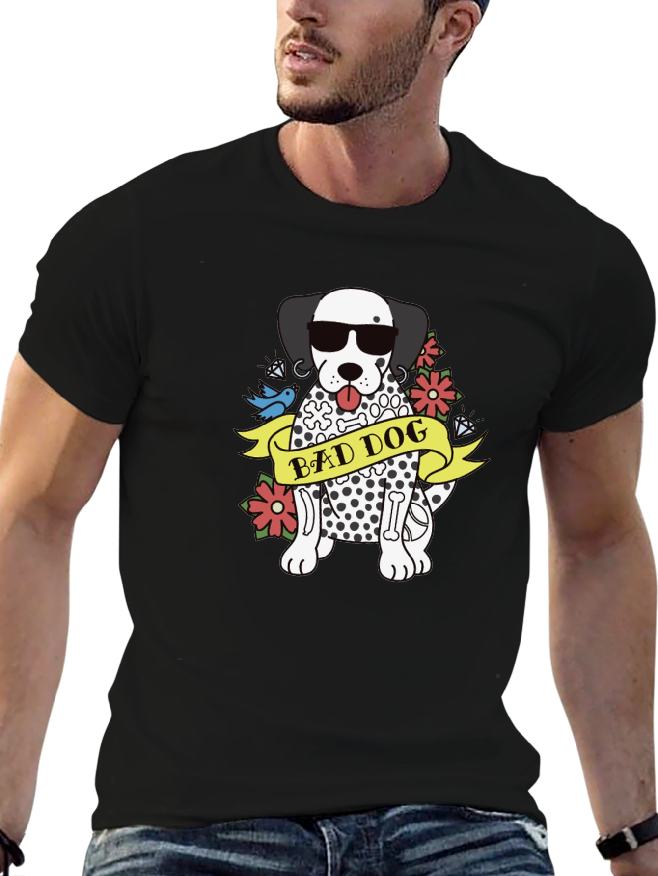 Bad Dog Dalmatian Graphic Tee - Cool Casual Style