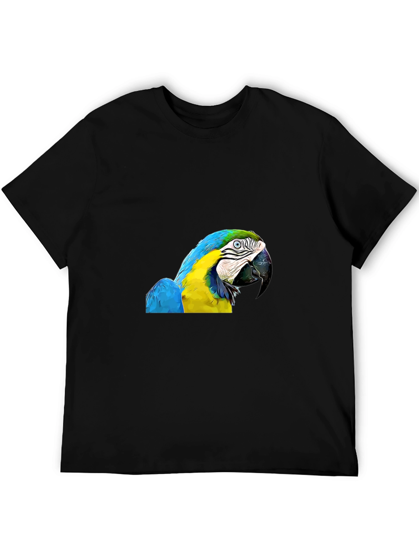 Parrot Graphic Print Black T-Shirt