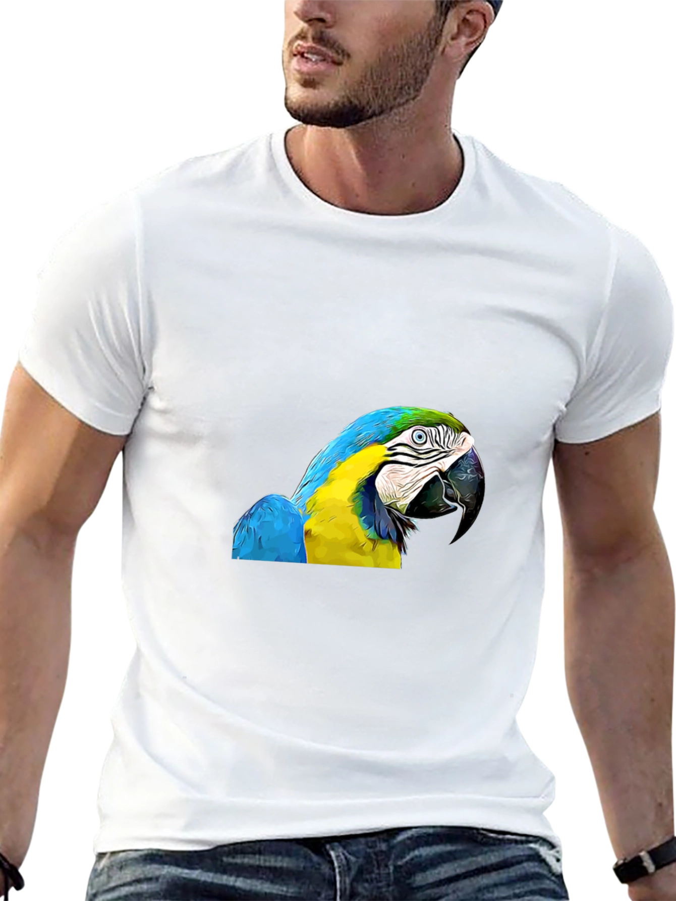 Parrot Graphic Print Black T-Shirt