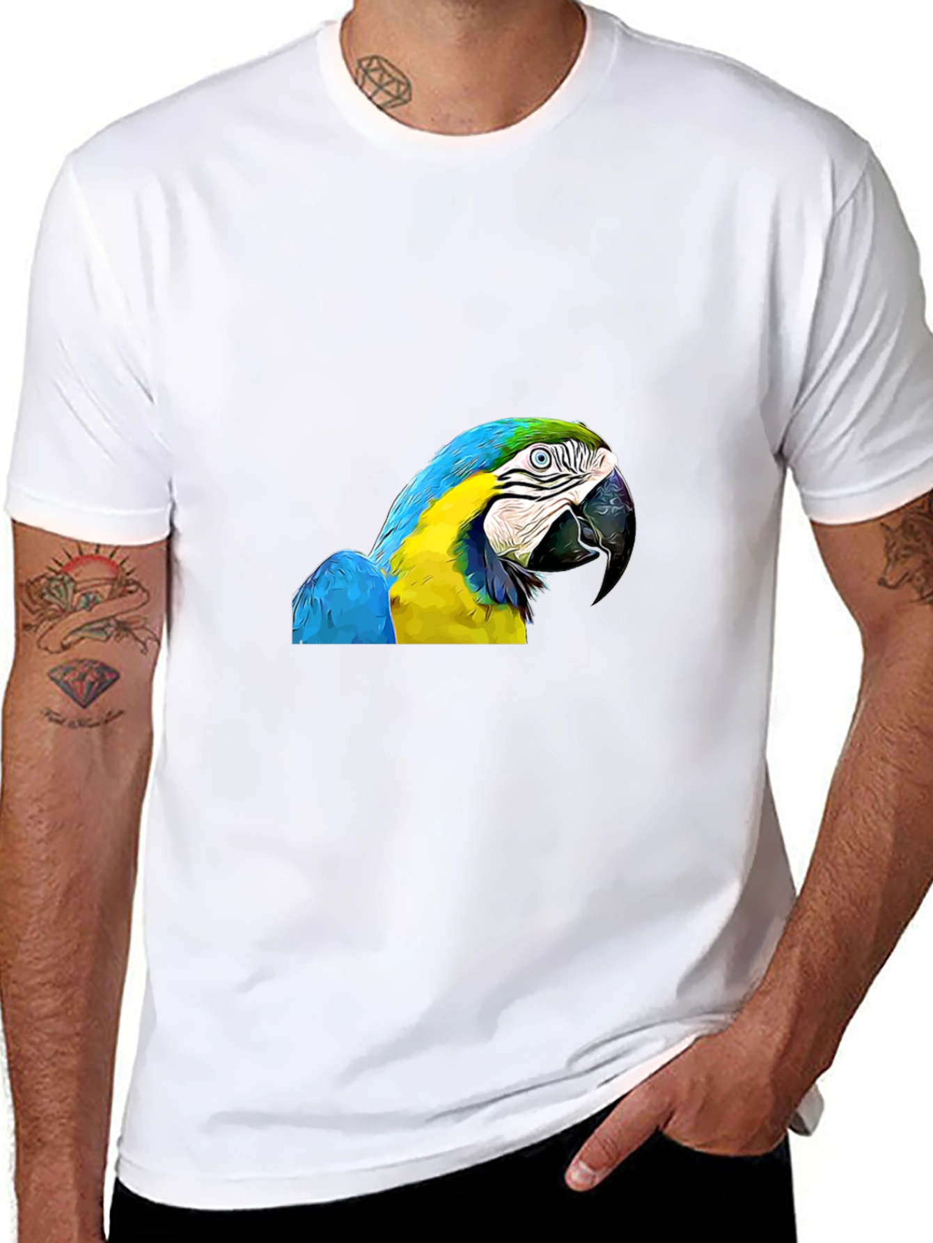 Parrot Graphic Print Black T-Shirt