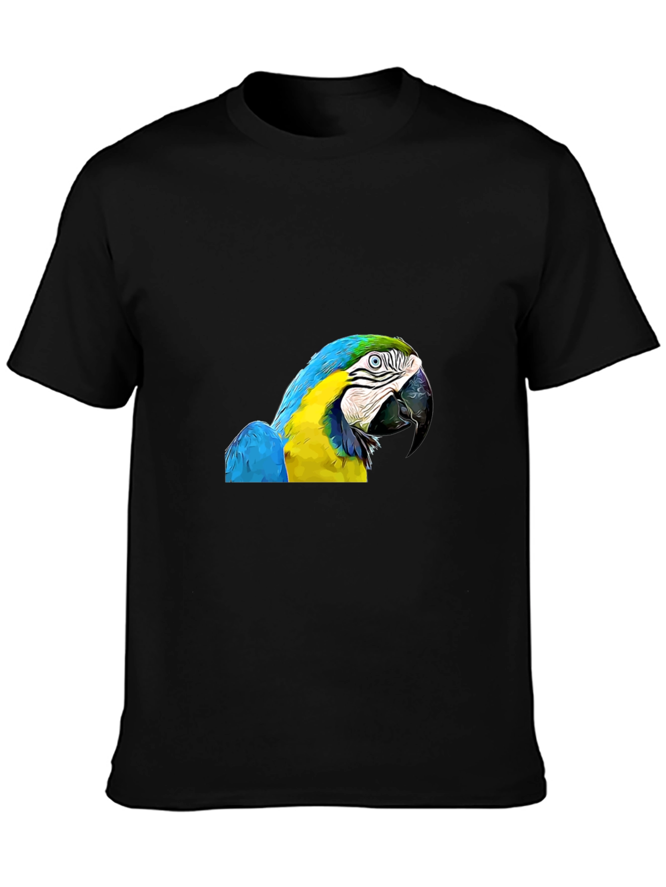Parrot Graphic Print Black T-Shirt