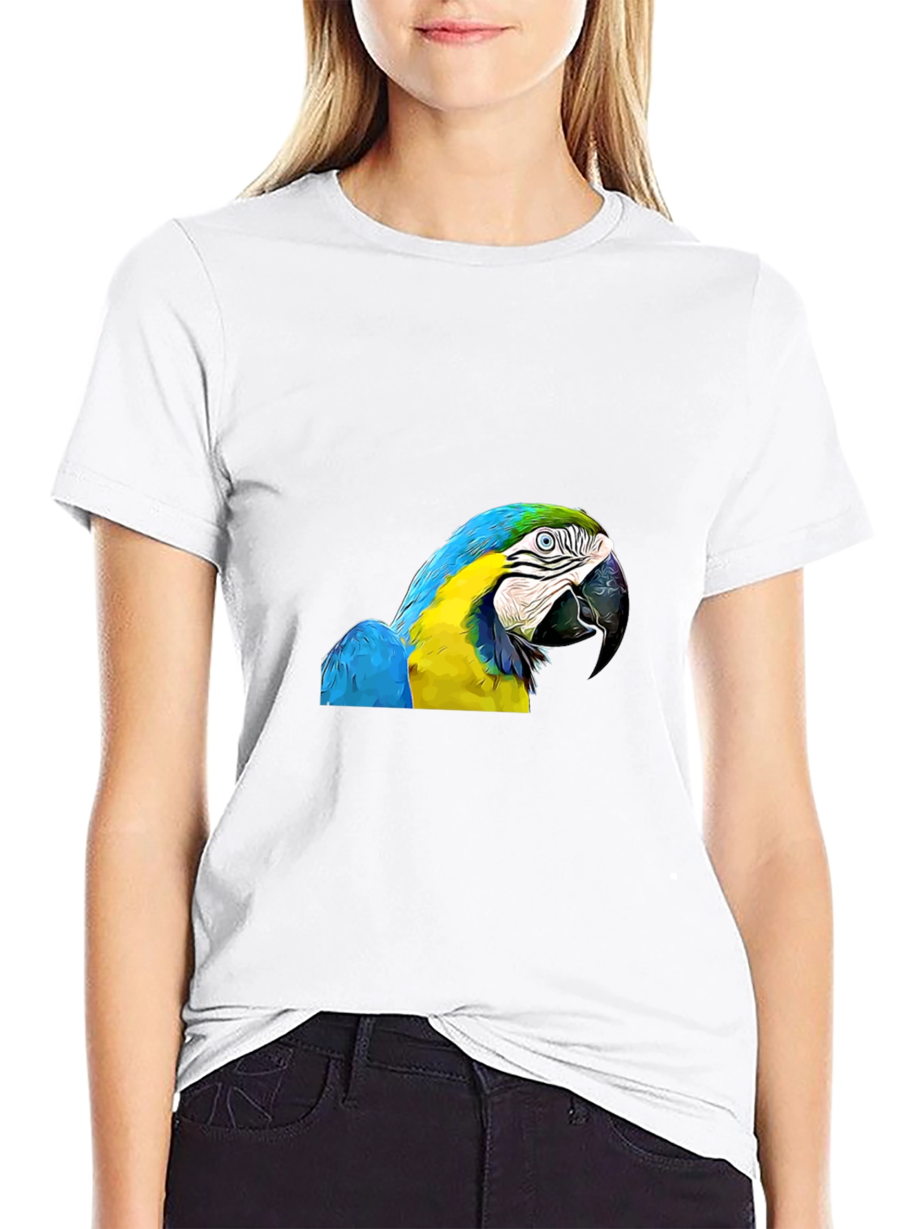Parrot Graphic Print Black T-Shirt
