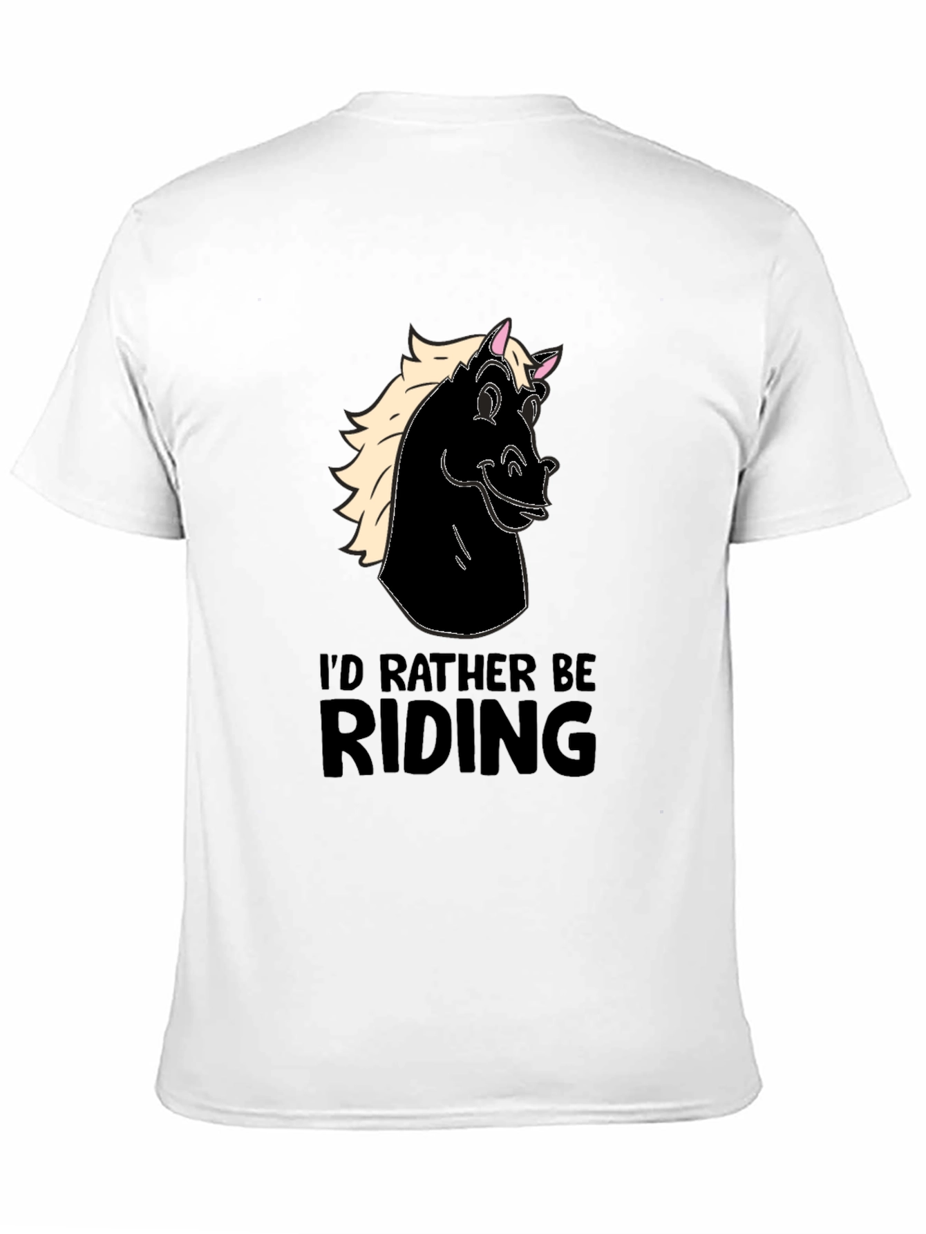 Mens Black Horse Riding T-Shirt