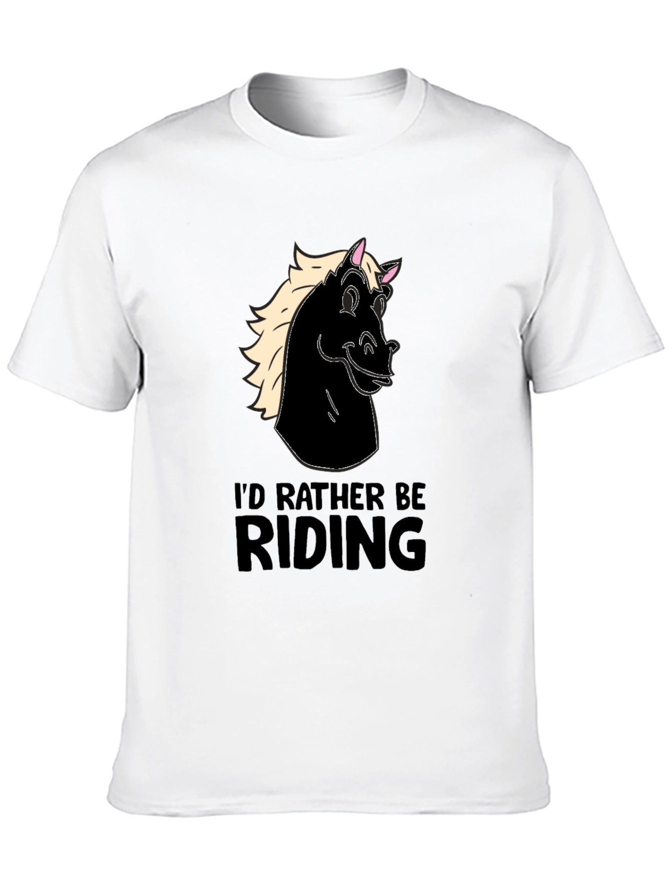 Mens Black Horse Riding T-Shirt