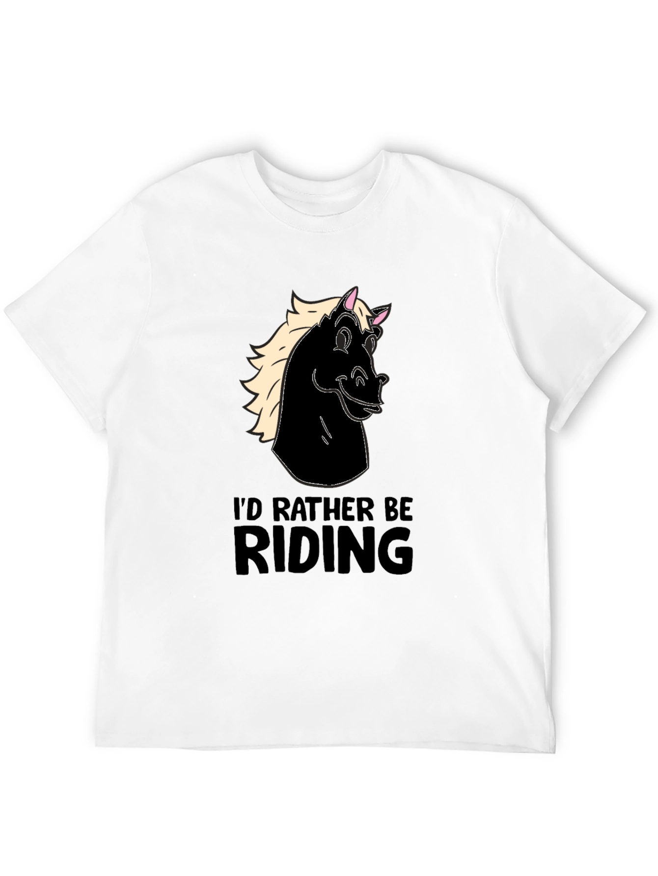 Mens Black Horse Riding T-Shirt
