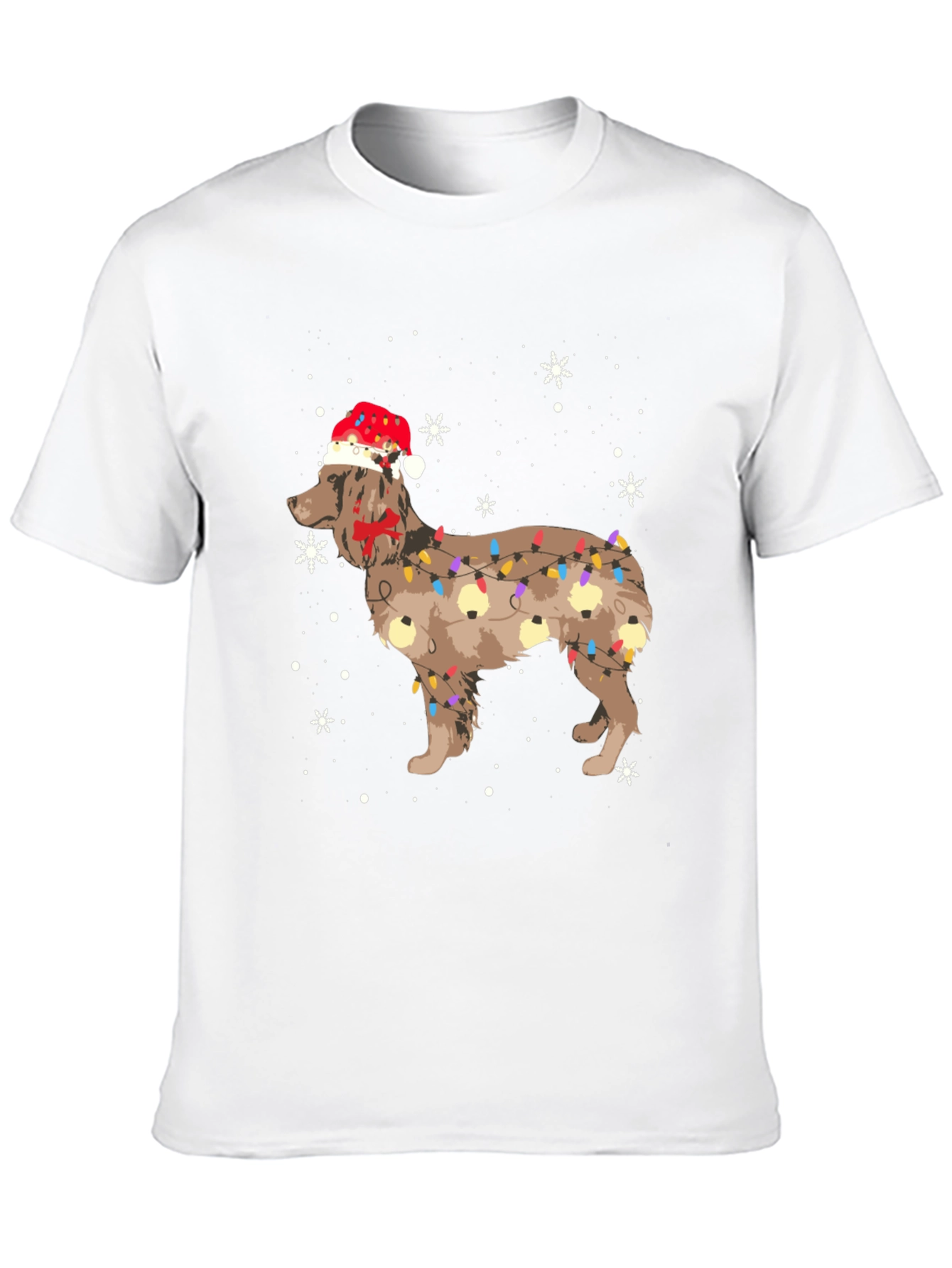 Festive Dog Christmas Lights Graphic Tee