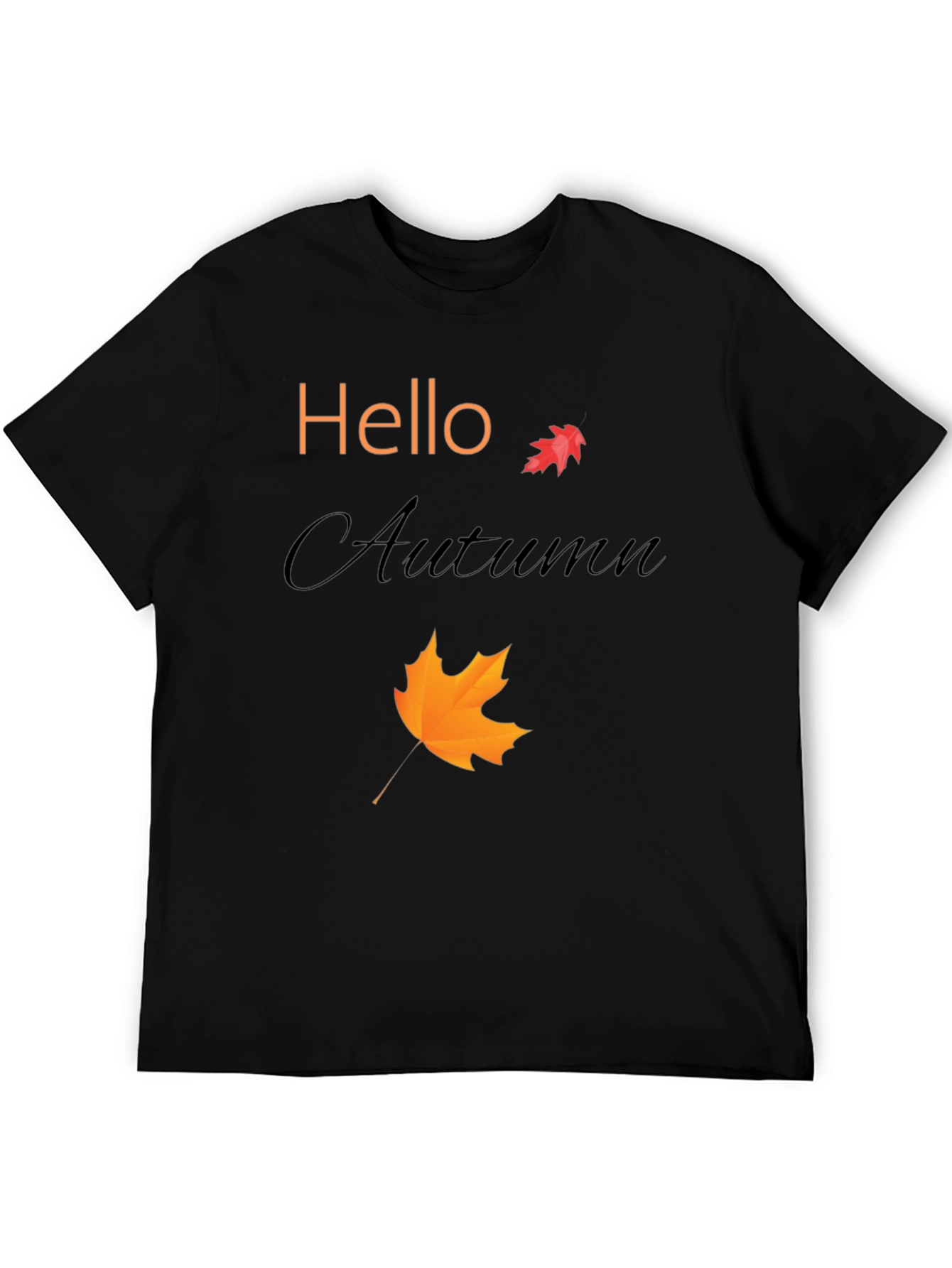 Hello Autumn Black Graphic Tee