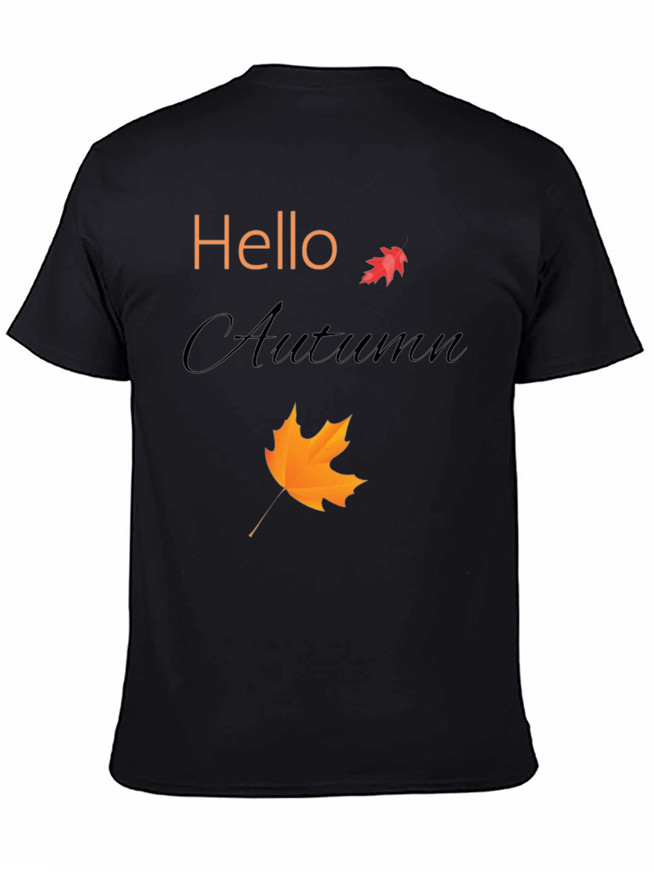 Hello Autumn Black Graphic Tee