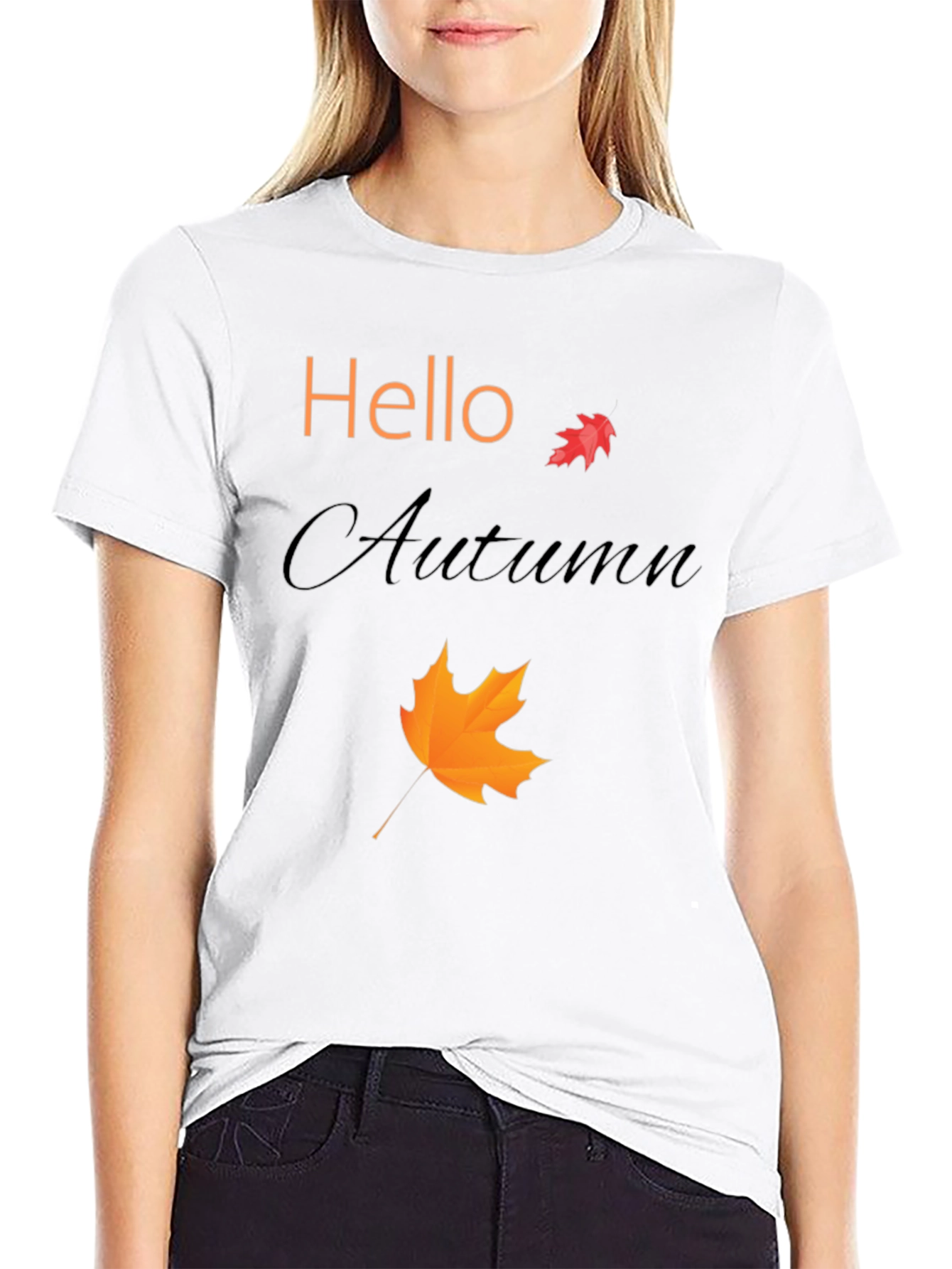 Hello Autumn Black Graphic Tee