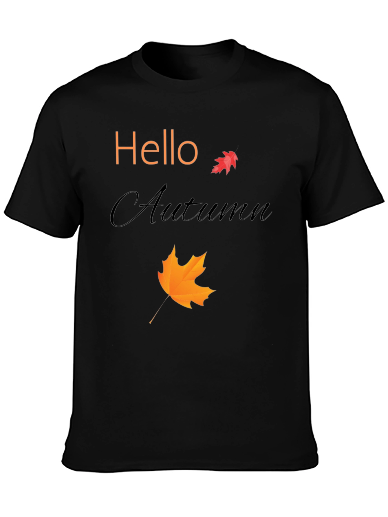 Hello Autumn Black Graphic Tee