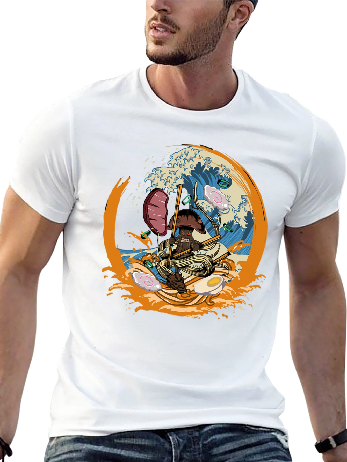 Ramen Samurai Mens Graphic T-Shirt