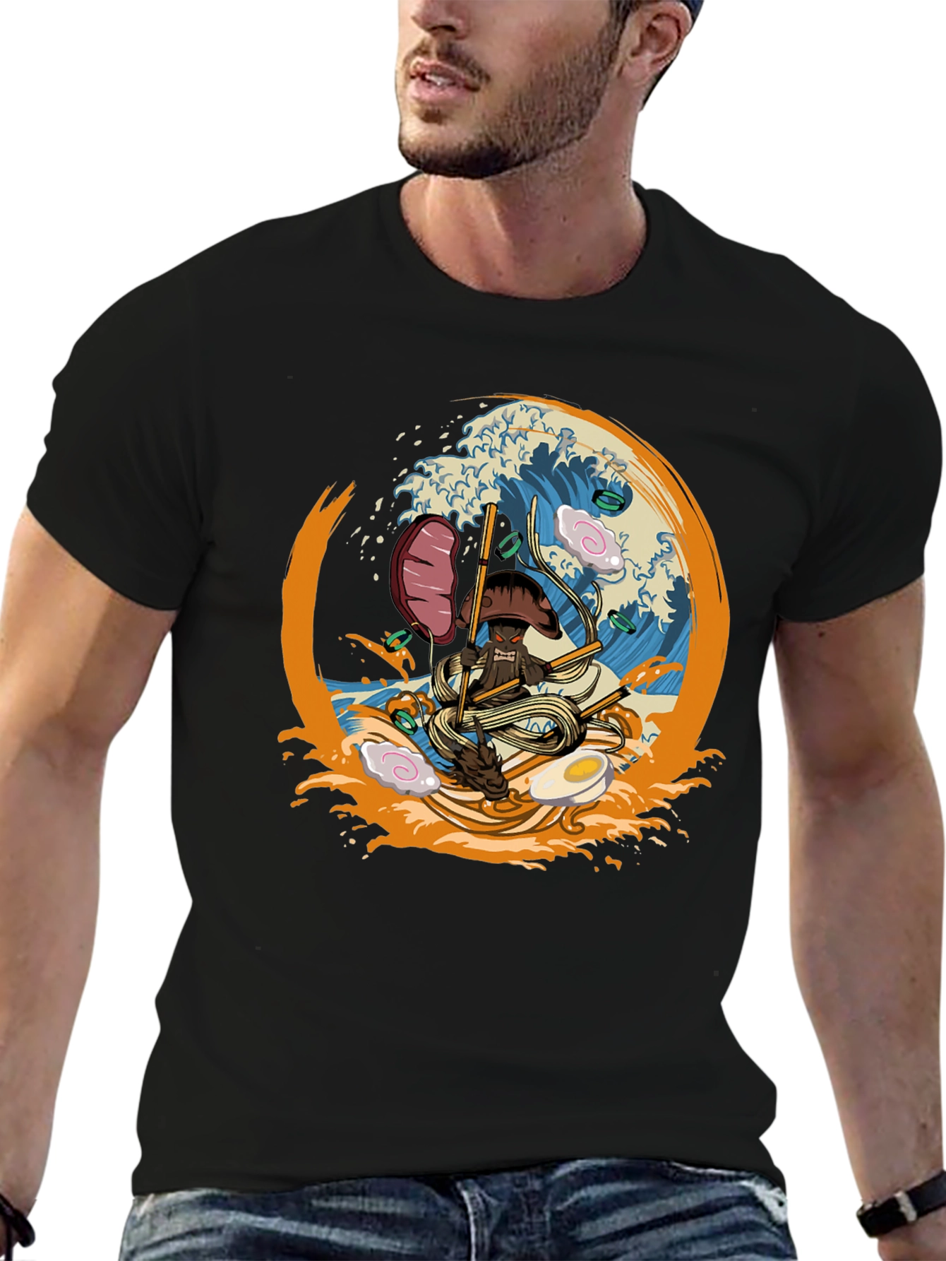 Ramen Samurai Mens Graphic T-Shirt