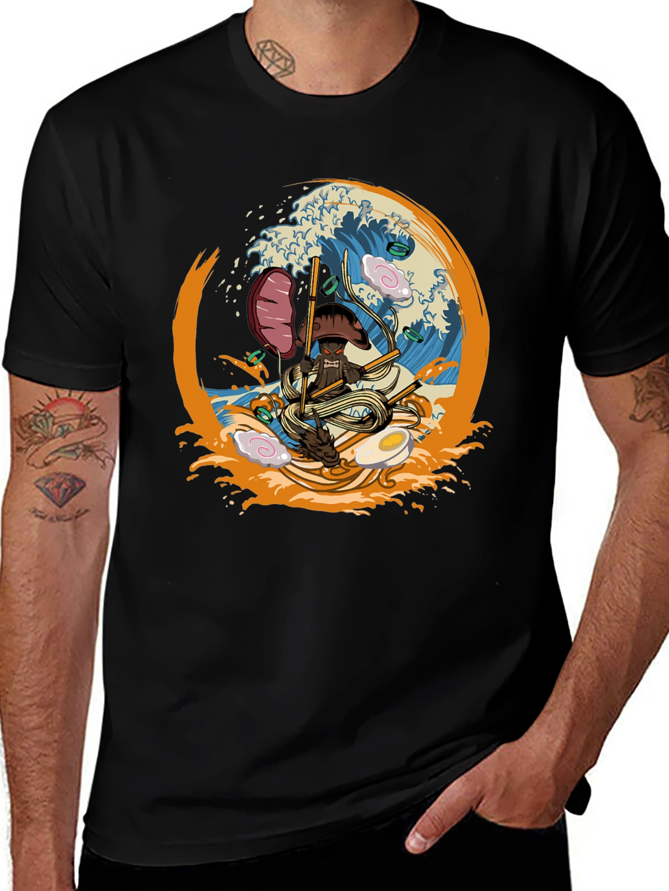 Ramen Samurai Mens Graphic T-Shirt