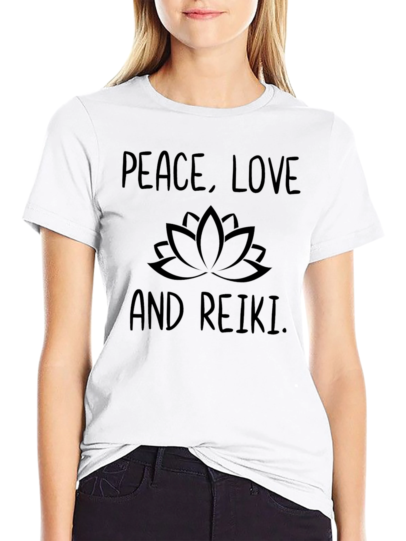 Peace Love Reiki T-Shirt - Black Graphic Tee