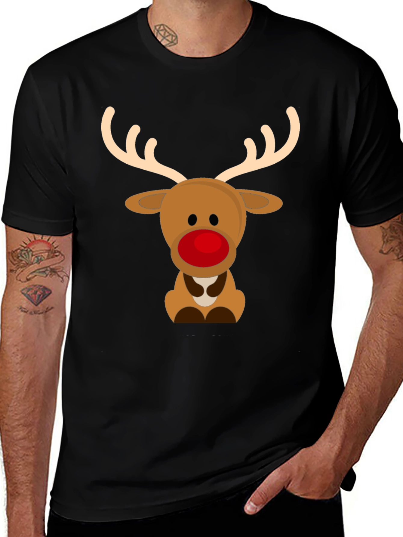 Cute Reindeer Graphic Tee - Holiday Season