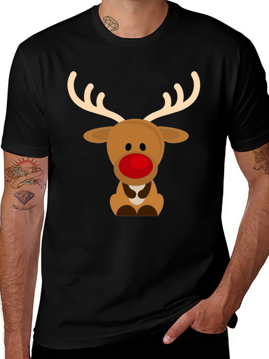 Cute Reindeer Graphic Tee - Holiday Season