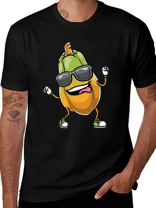 Cool Squash Cartoon Black T-Shirt