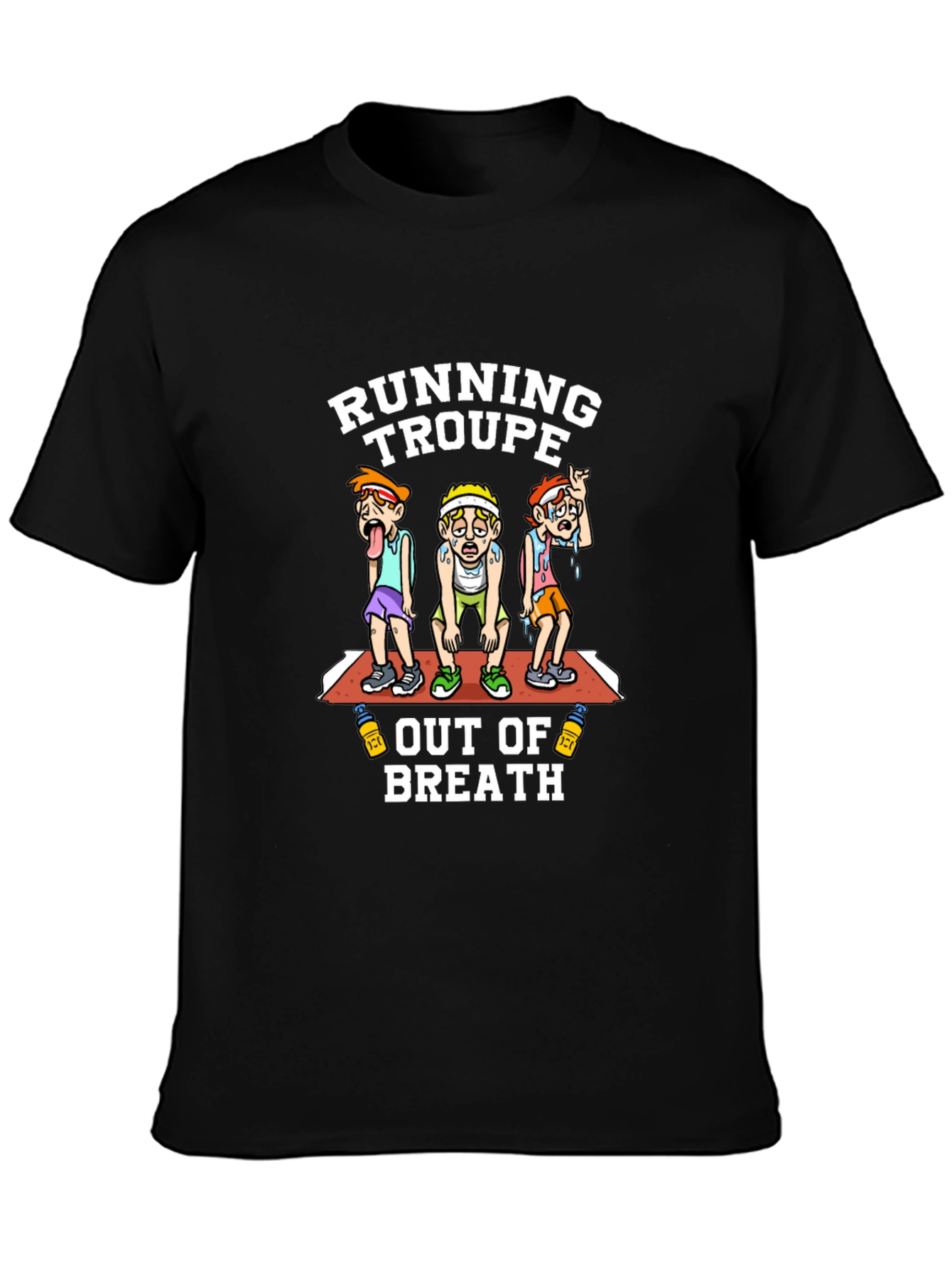 Running Troupe Out of Breath Funny Graphic T-Shirt
