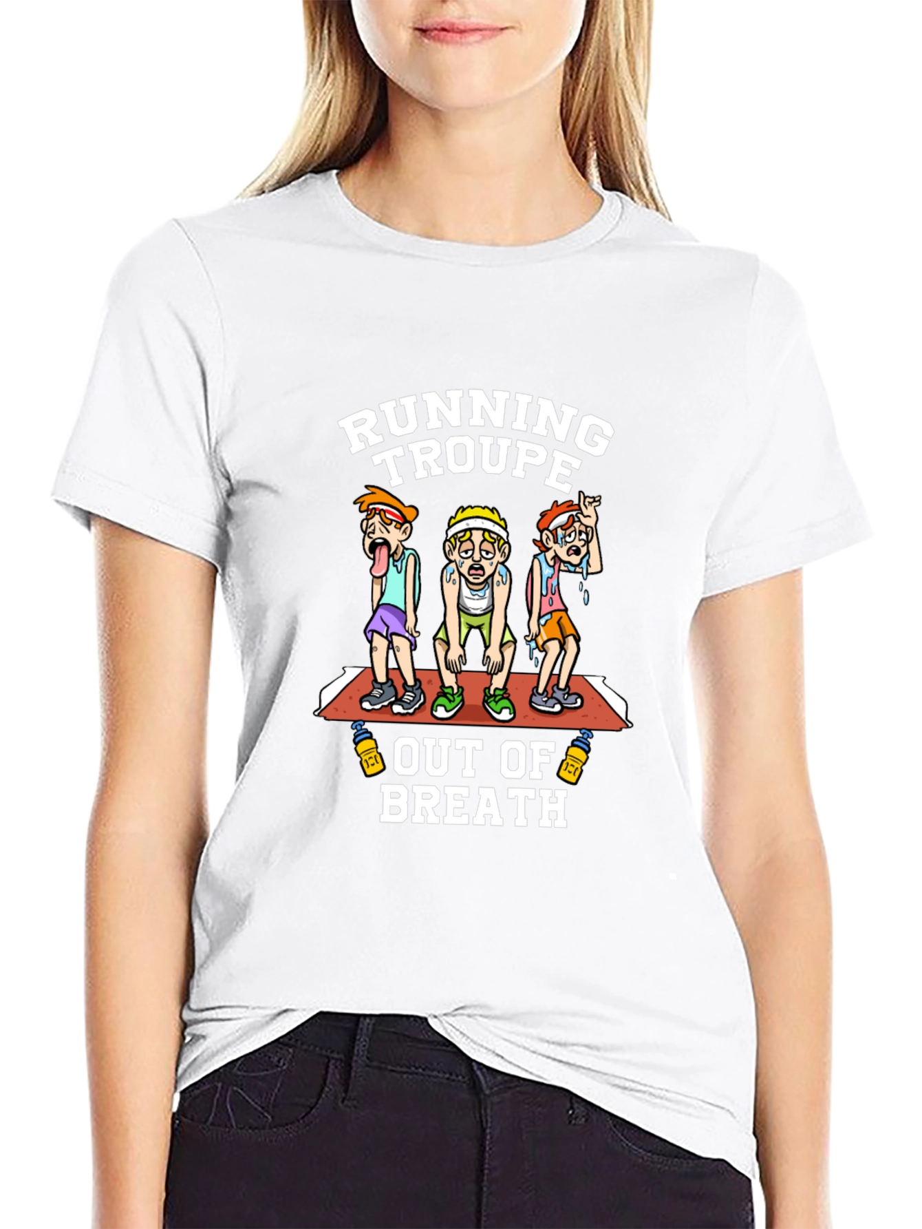Running Troupe Out of Breath Funny Graphic T-Shirt