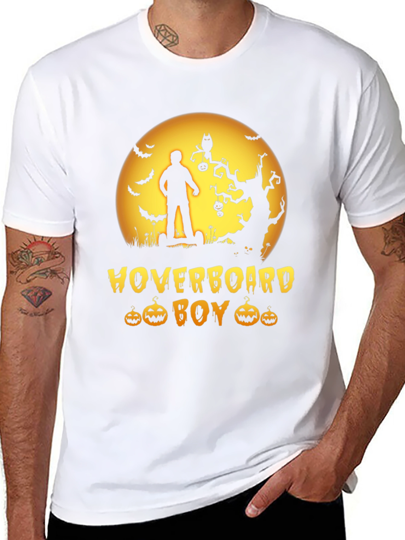 Hoverboard Boy Halloween T-Shirt - Spooky Season Style