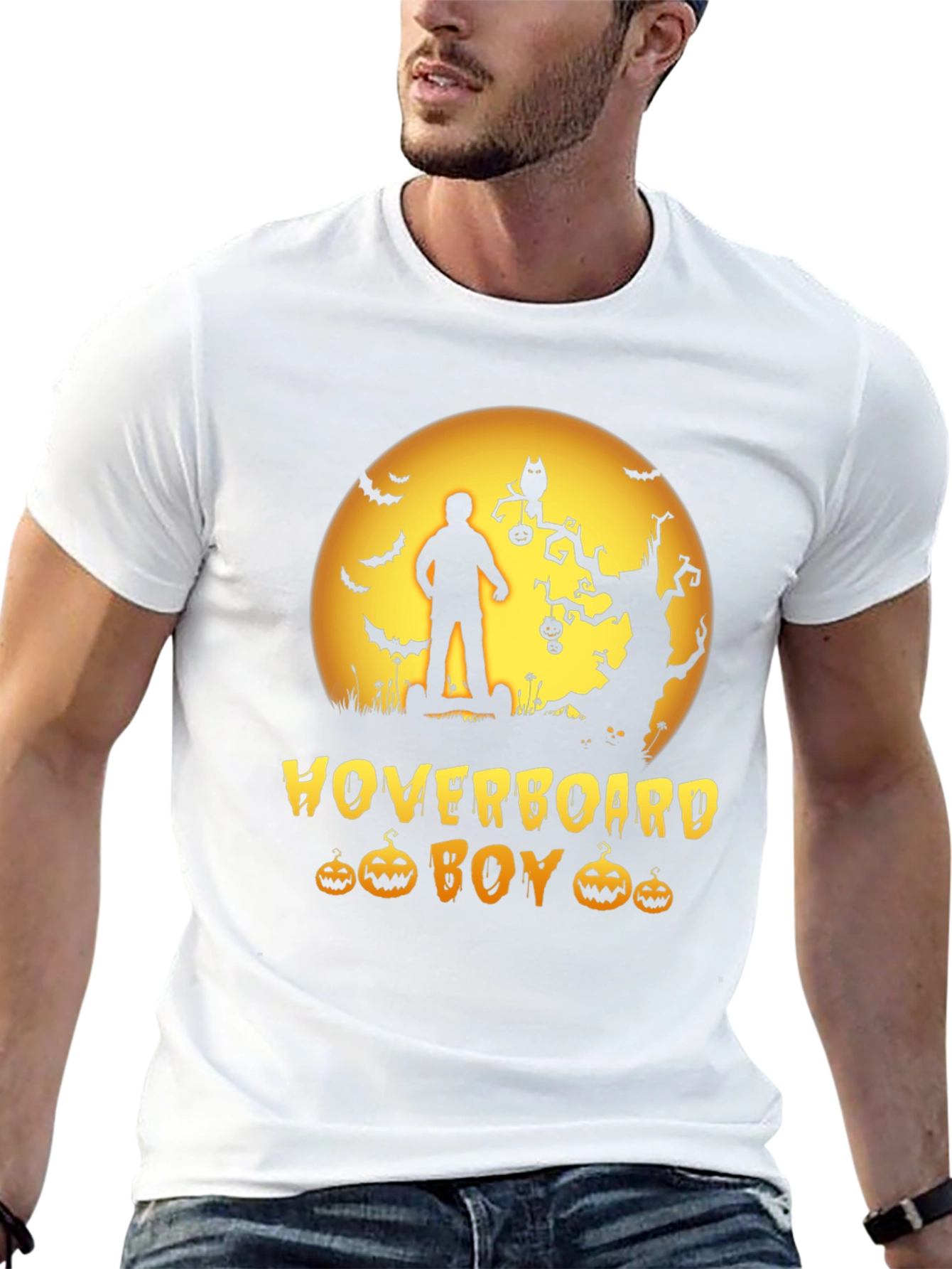 Hoverboard Boy Halloween T-Shirt - Spooky Season Style