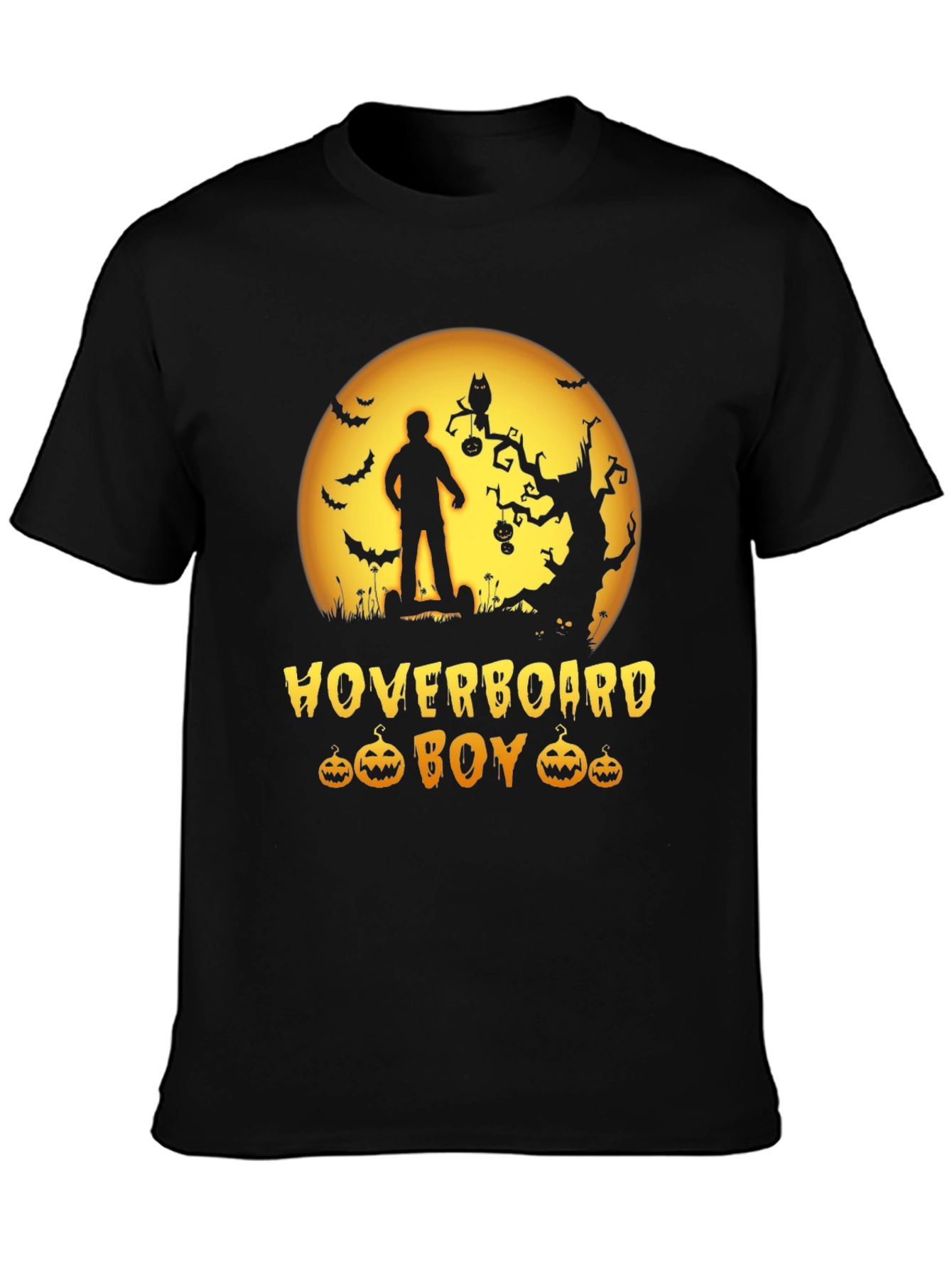 Hoverboard Boy Halloween T-Shirt - Spooky Season Style