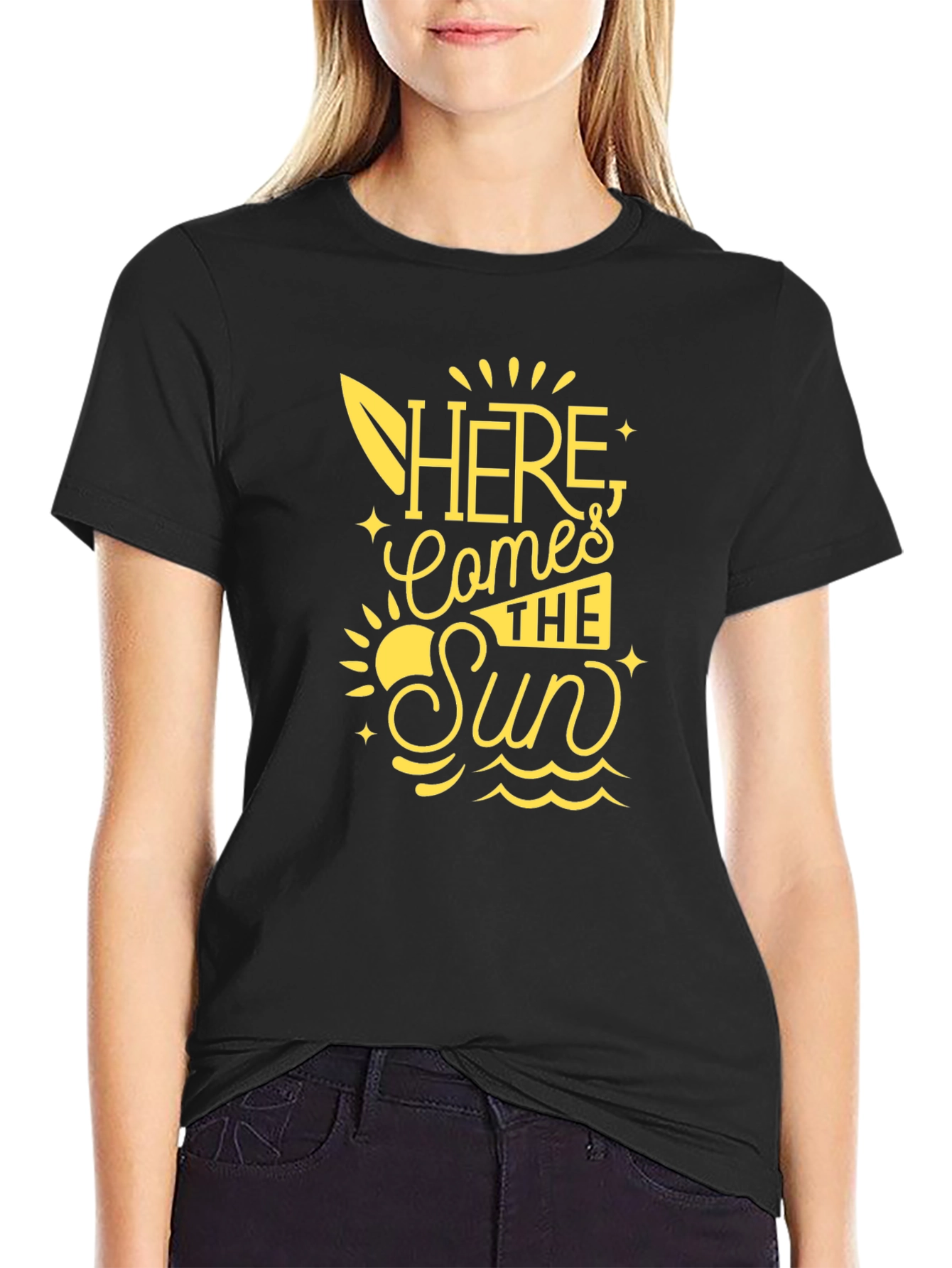 Here Comes the Sun Black Graphic Tee