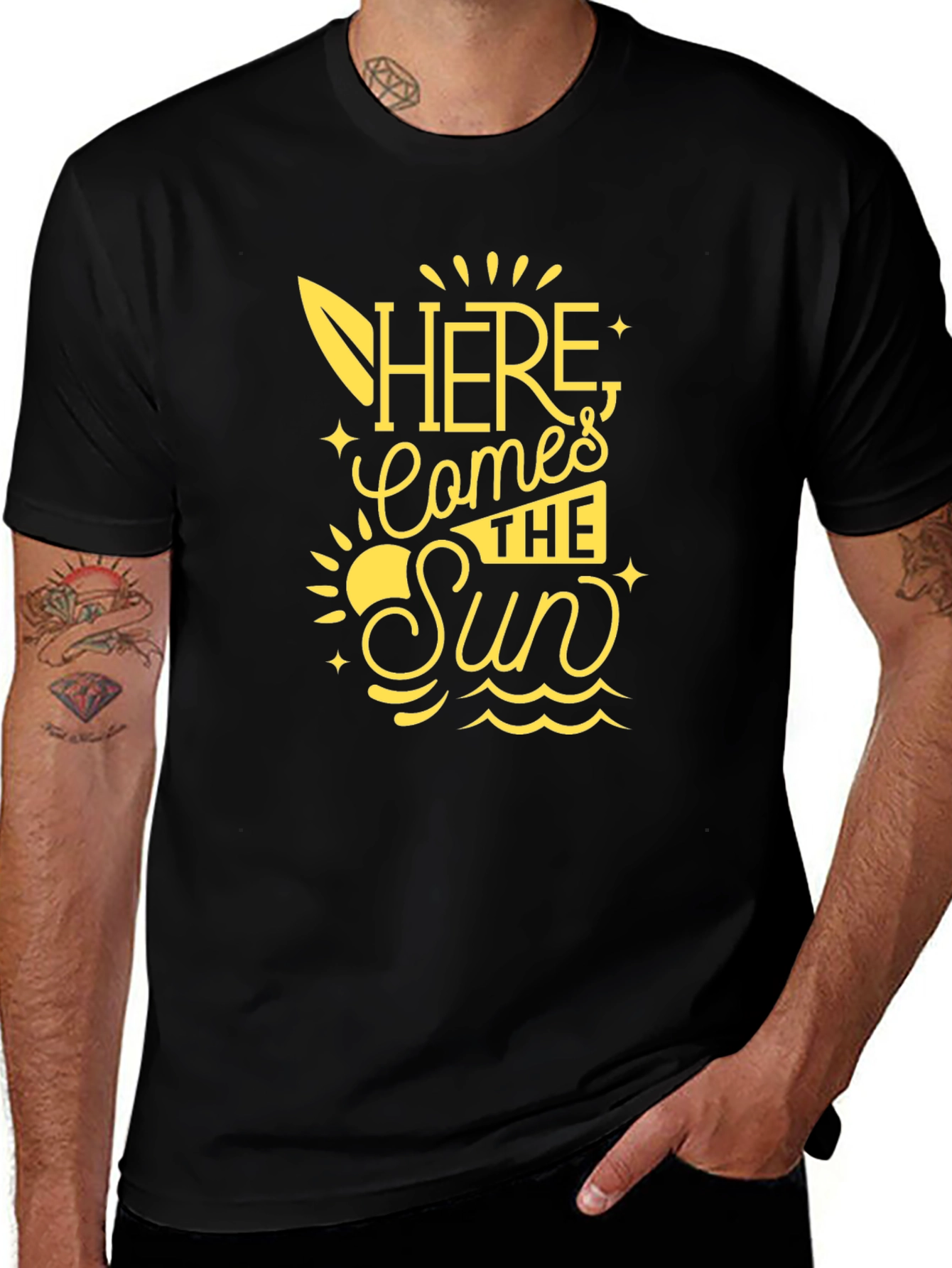 Here Comes the Sun Black Graphic Tee