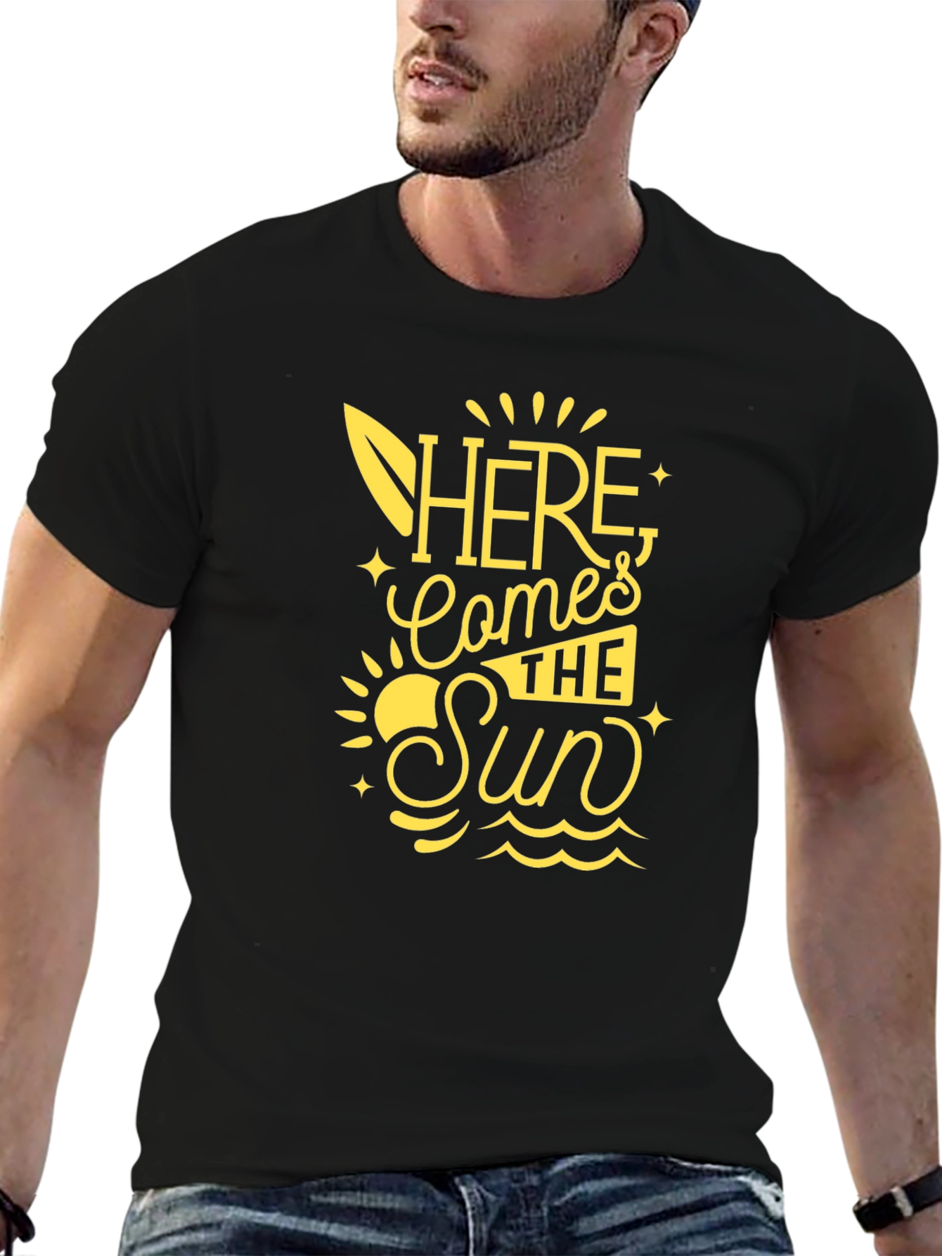 Here Comes the Sun Black Graphic Tee