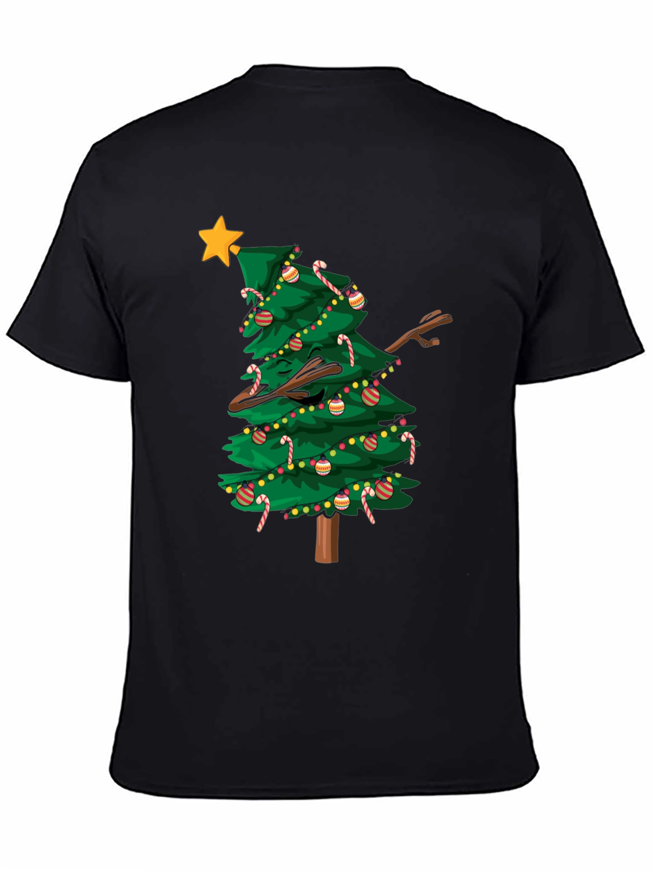 Dabbing Christmas Tree Graphic Tee Shirt