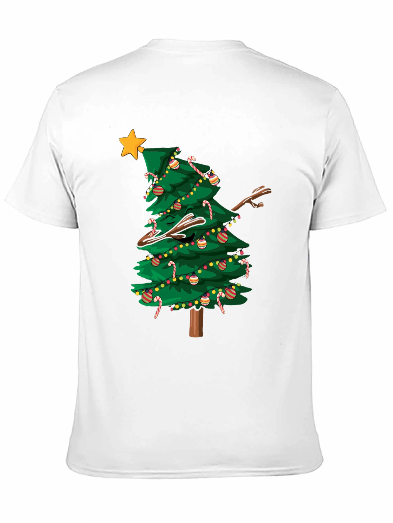 Dabbing Christmas Tree Graphic Tee Shirt