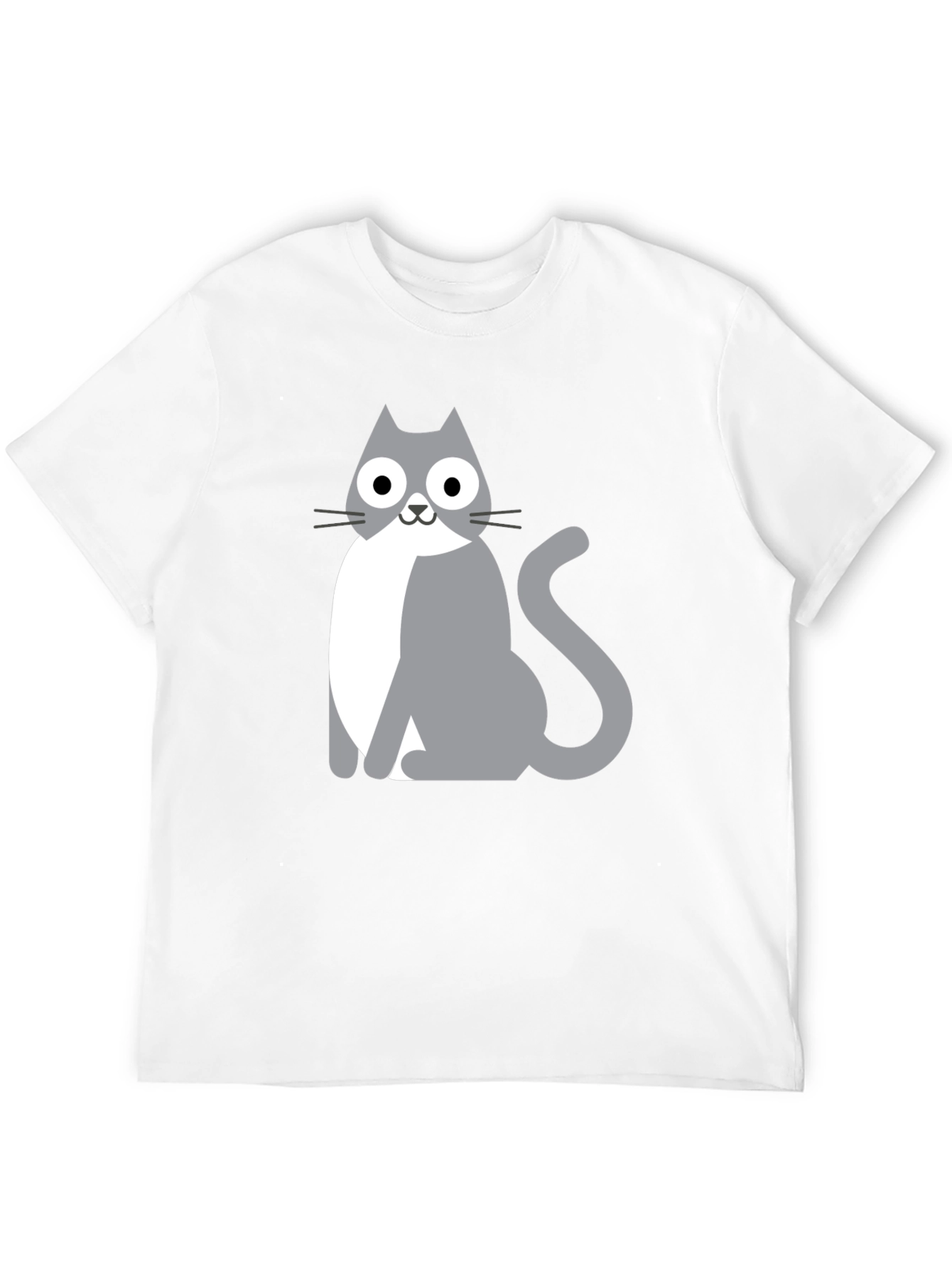 Cartoon Cat Graphic Black T-Shirt