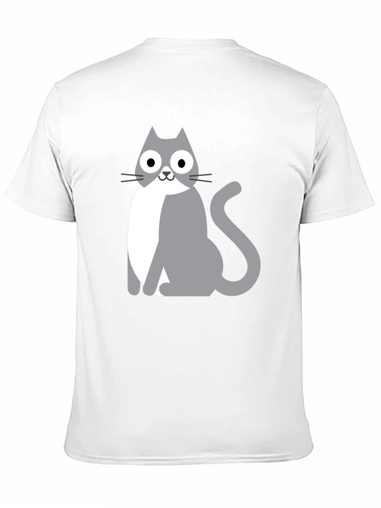 Cartoon Cat Graphic Black T-Shirt