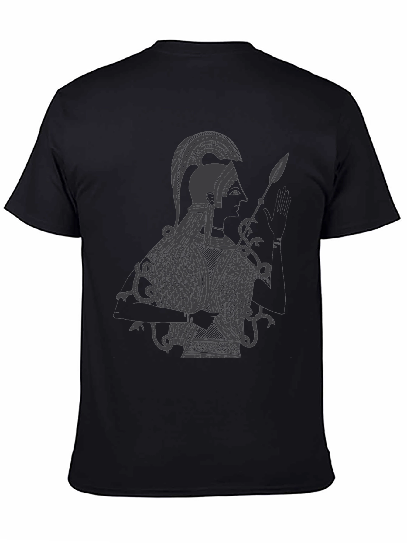 Ancient Warrior Graphic Tee - Black Cotton