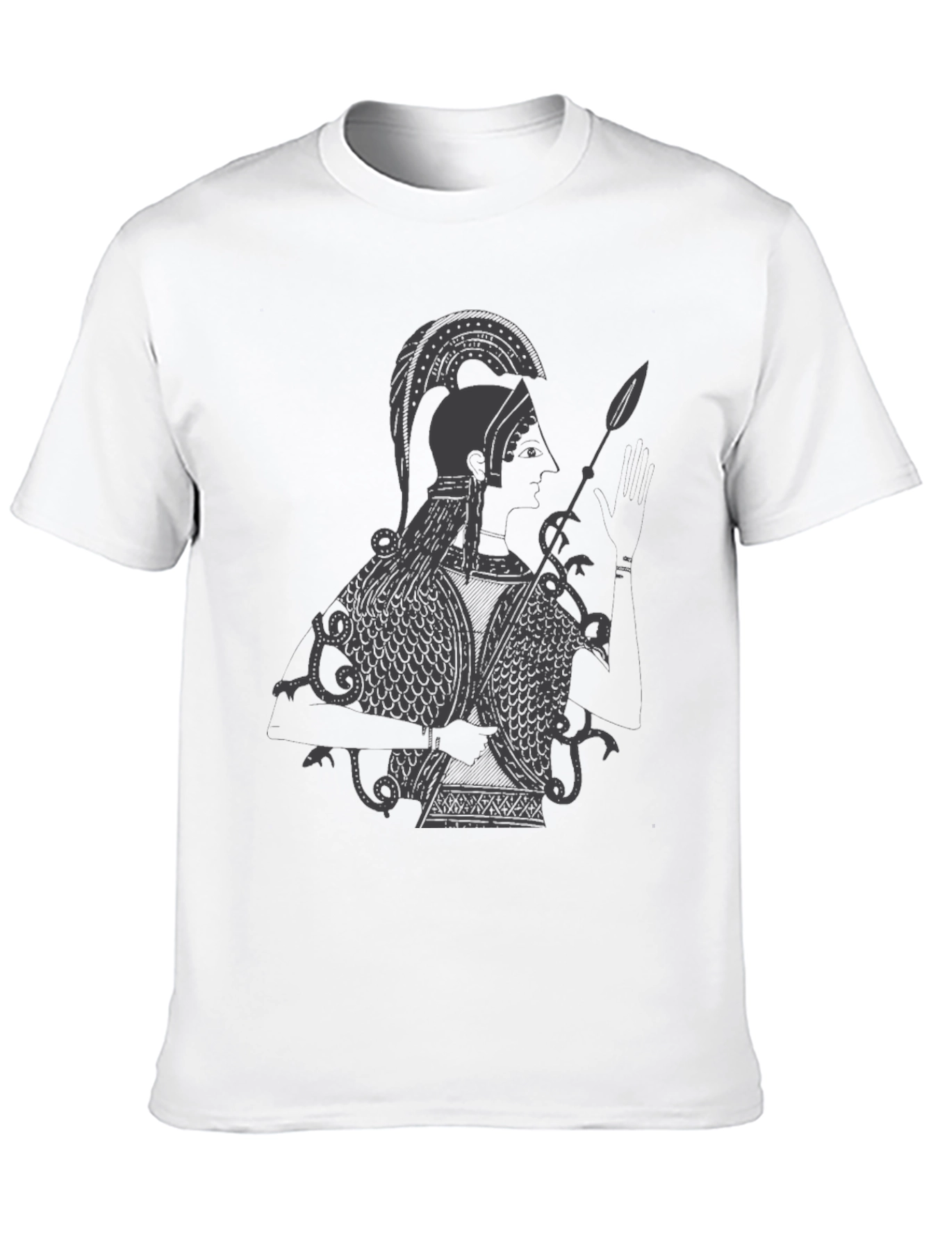 Ancient Warrior Graphic Tee - Black Cotton