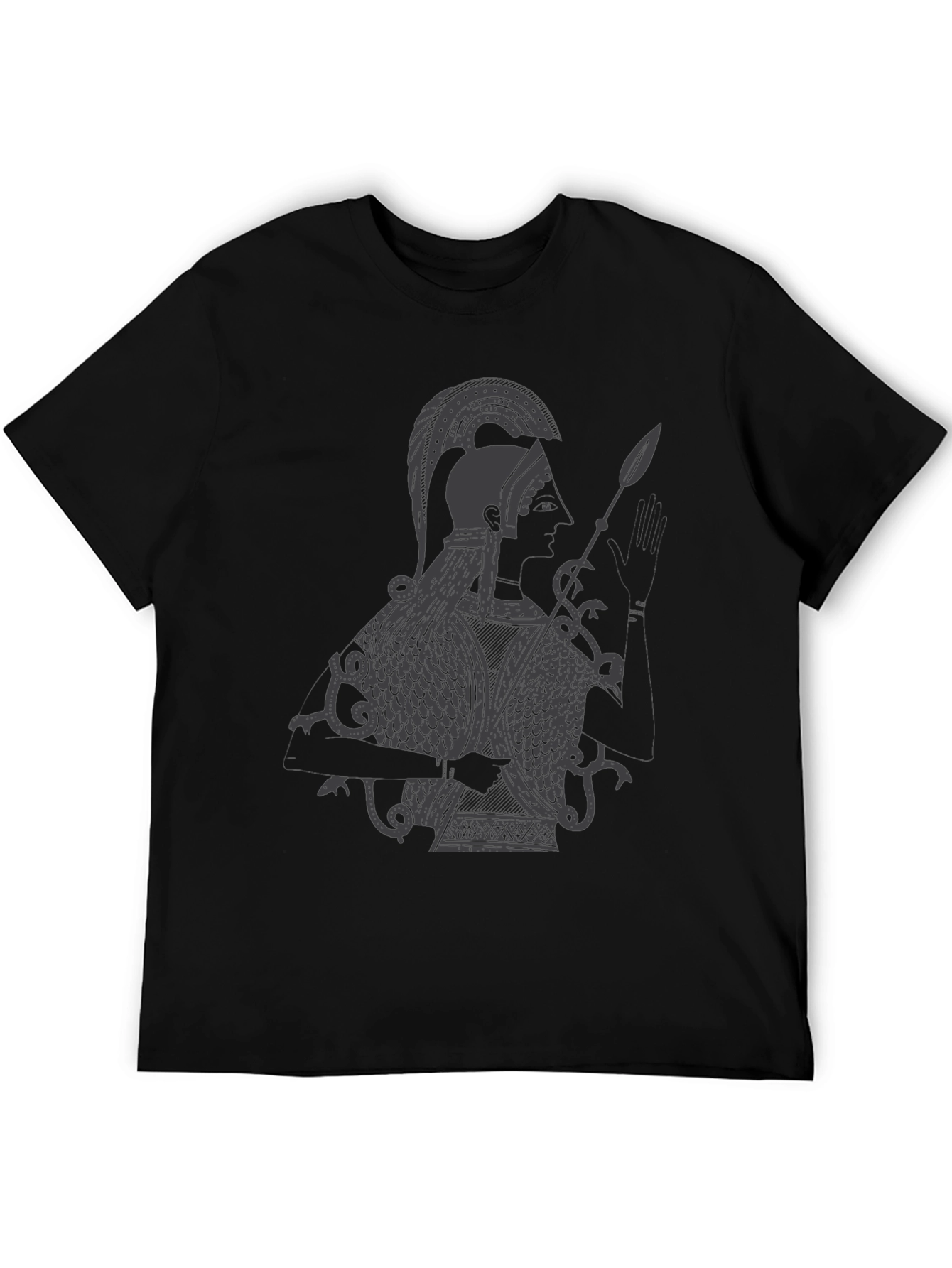 Ancient Warrior Graphic Tee - Black Cotton