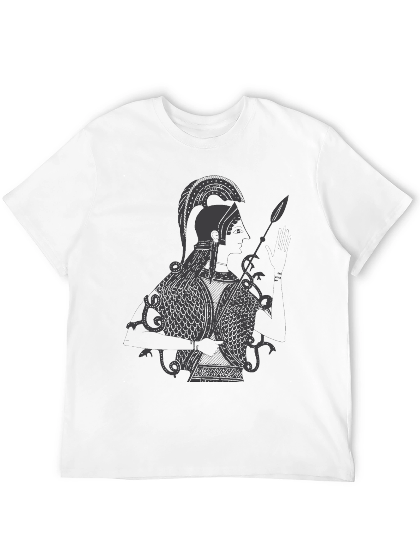 Ancient Warrior Graphic Tee - Black Cotton