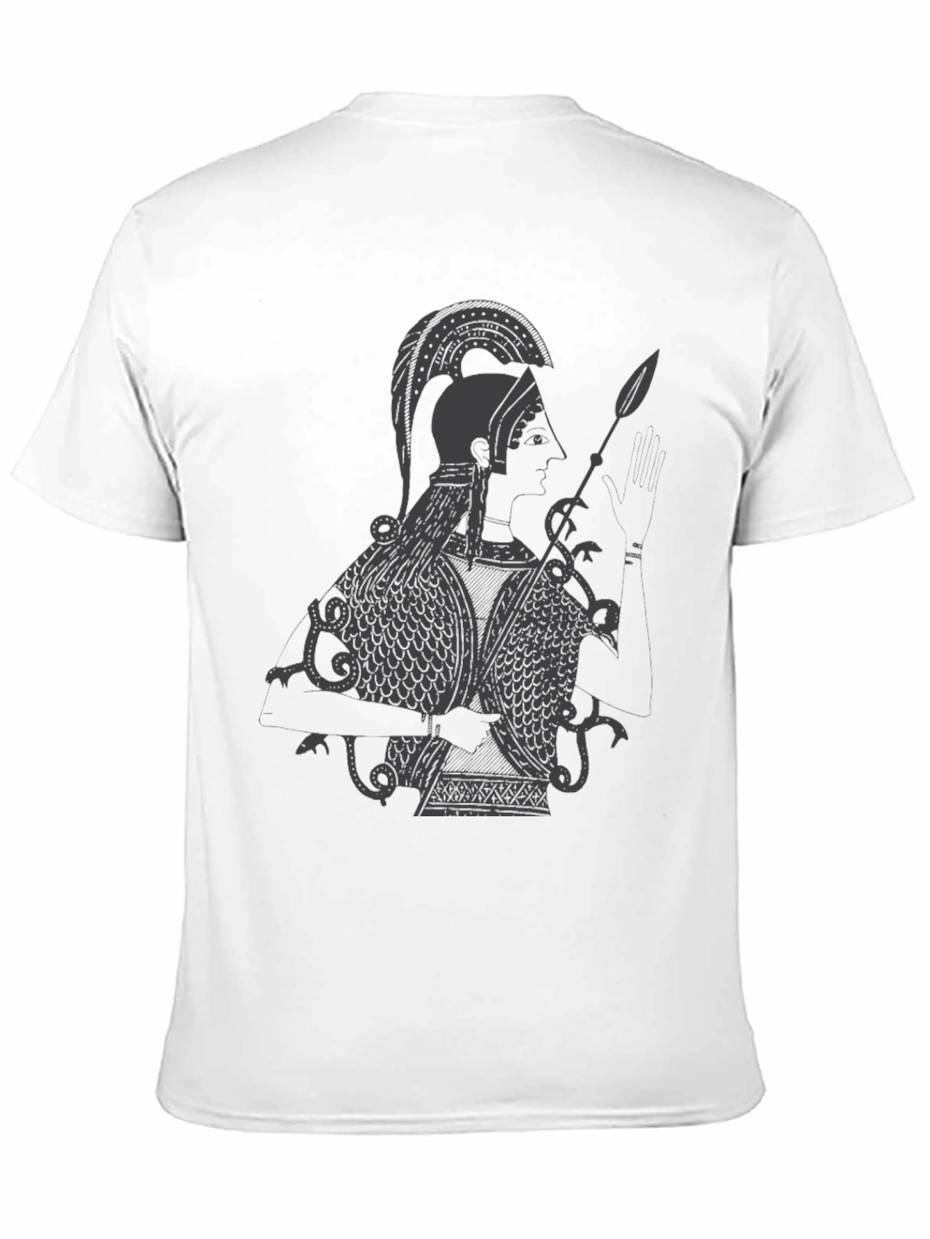 Ancient Warrior Graphic Tee - Black Cotton