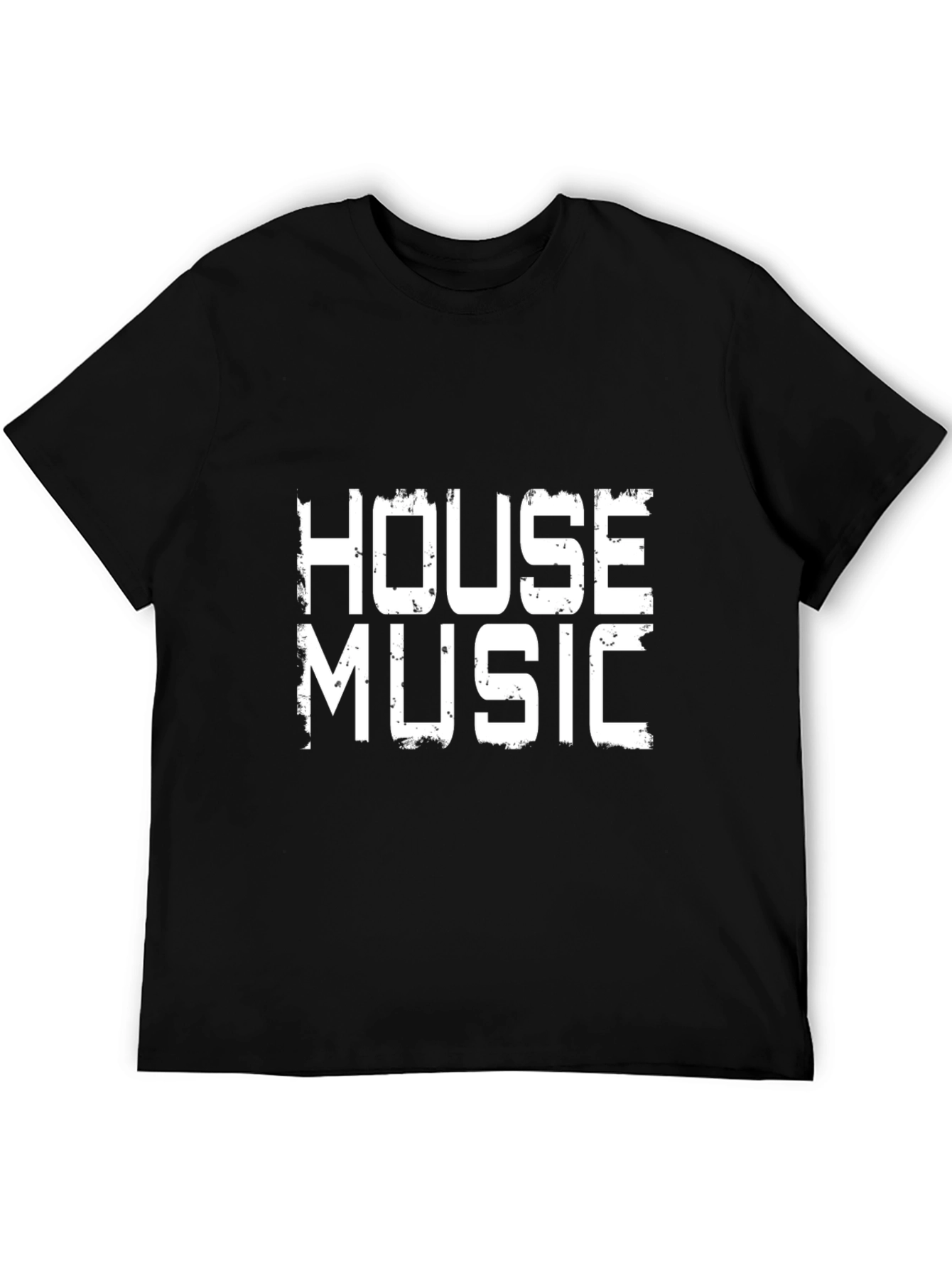House Music Graphic Print Black T-Shirt