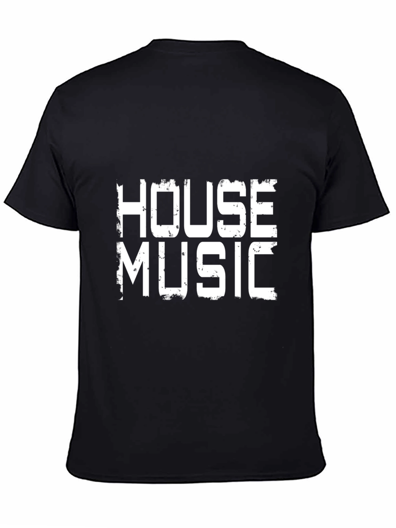 House Music Graphic Print Black T-Shirt