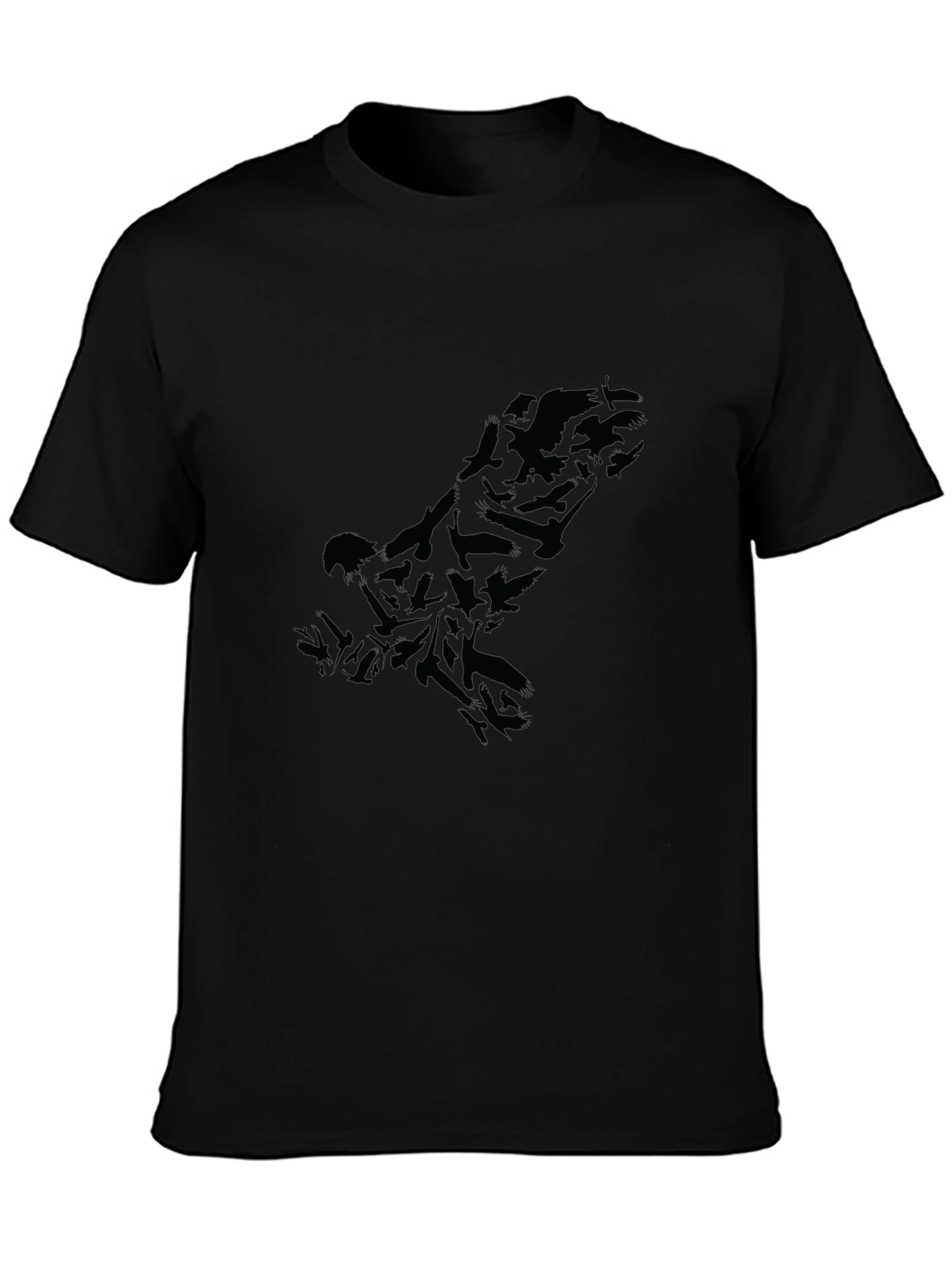 Raven Flock Silhouette Black T-Shirt