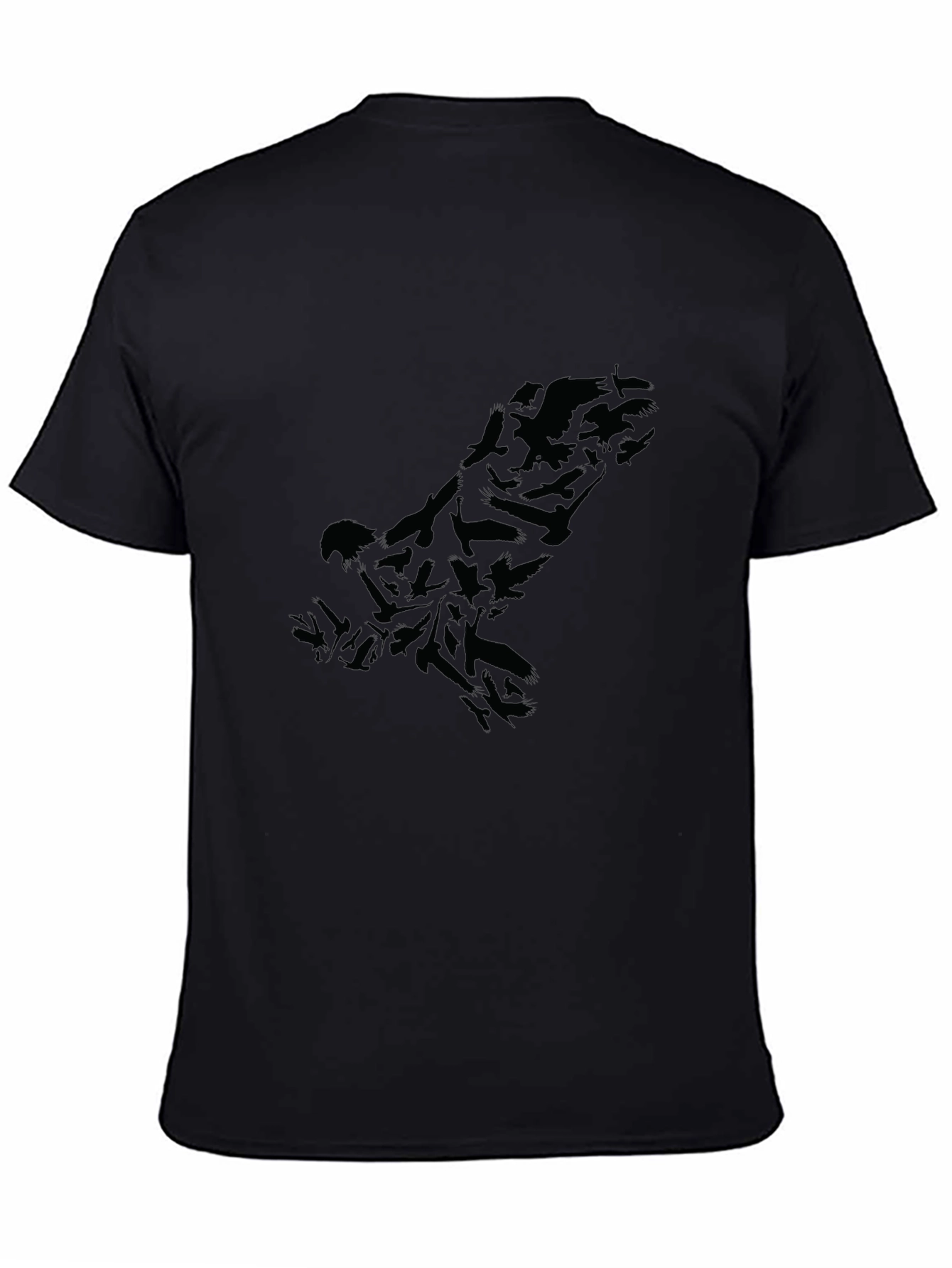 Raven Flock Silhouette Black T-Shirt