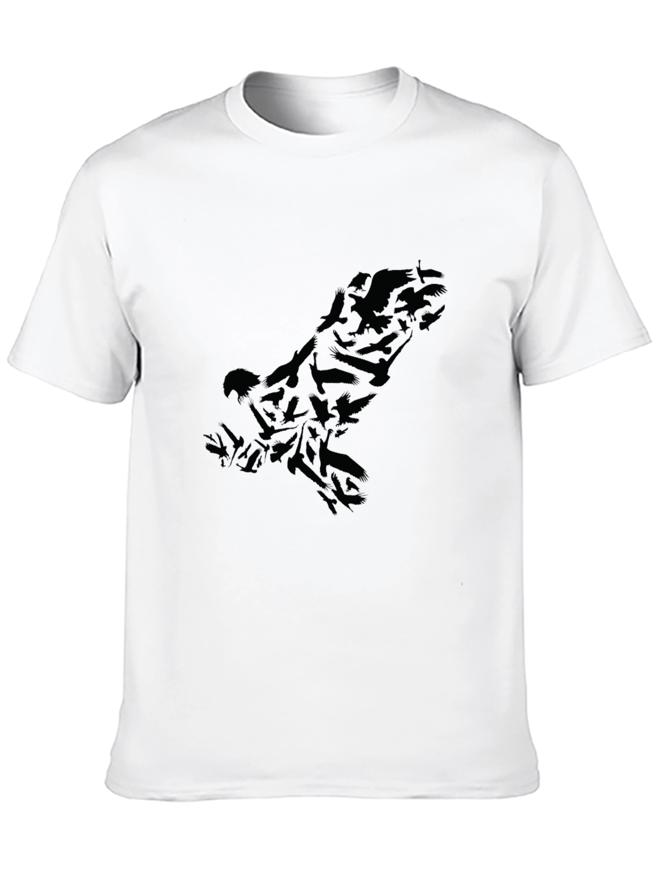 Raven Flock Silhouette Black T-Shirt