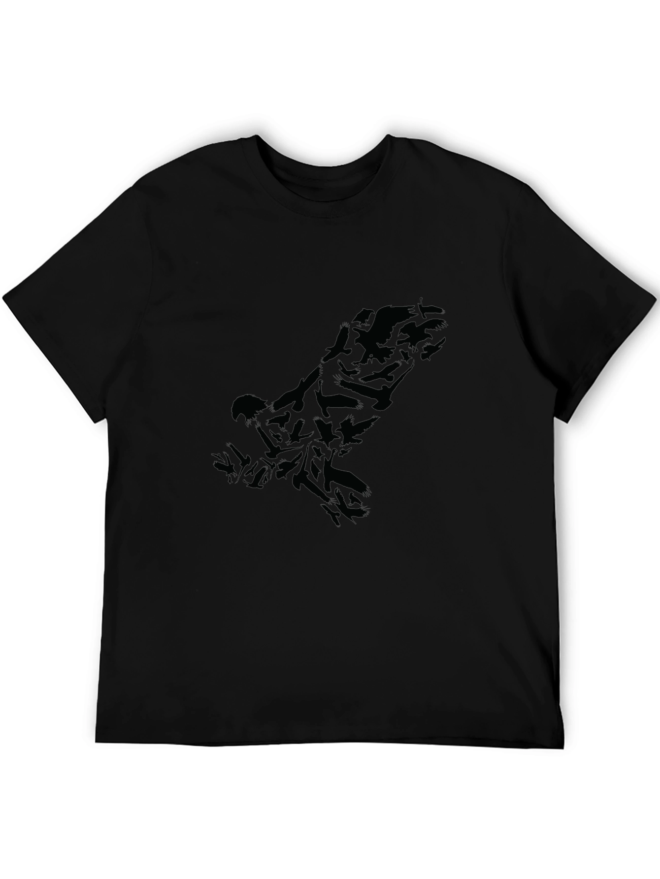 Raven Flock Silhouette Black T-Shirt