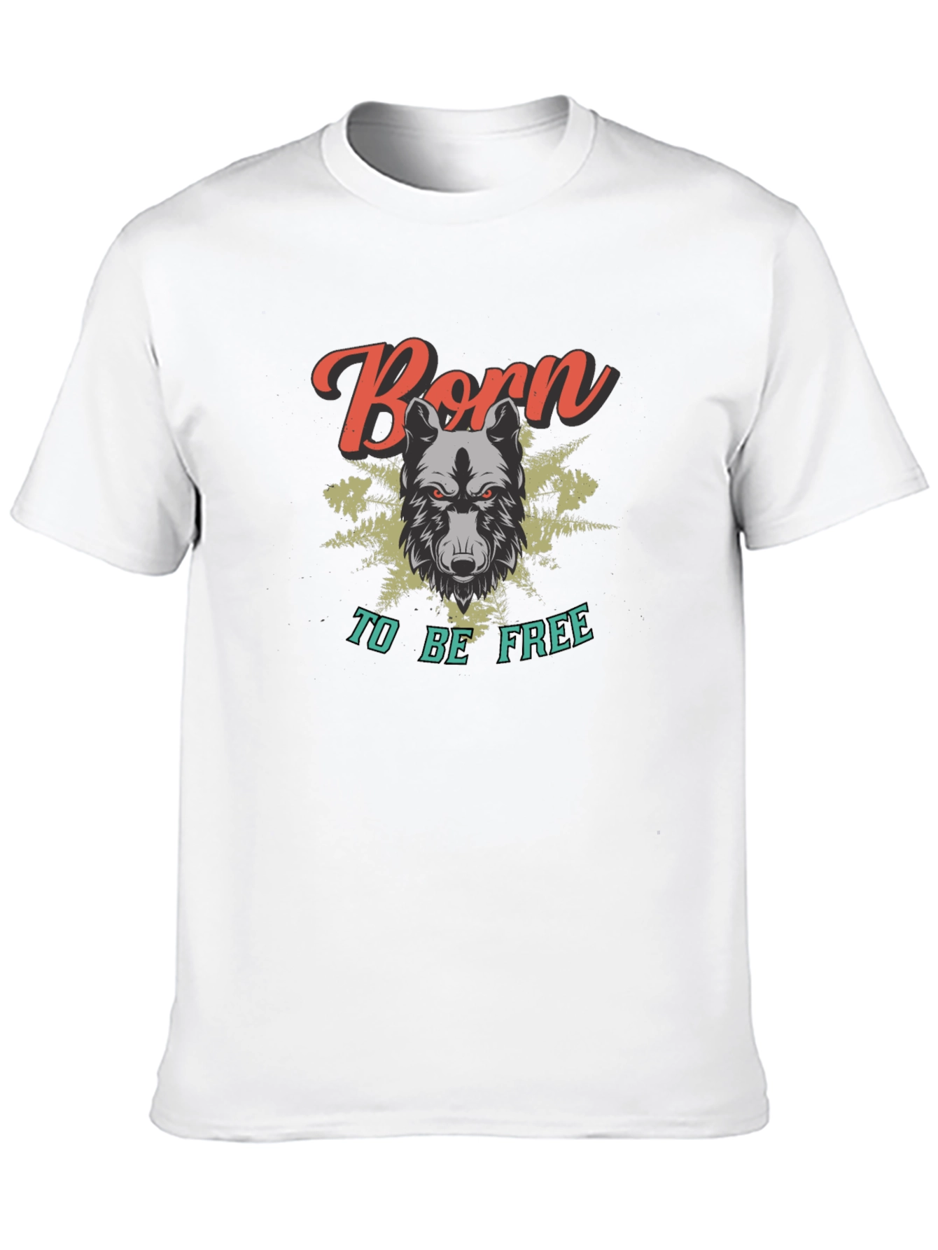 Born to be Free Wolf Graphic Tee