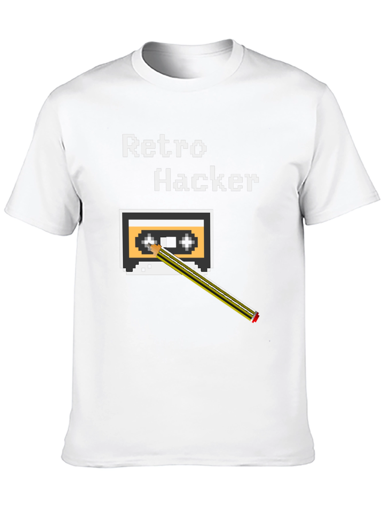 Retro Hacker T-Shirt Cassette Tape 8-Bit Pixel Style
