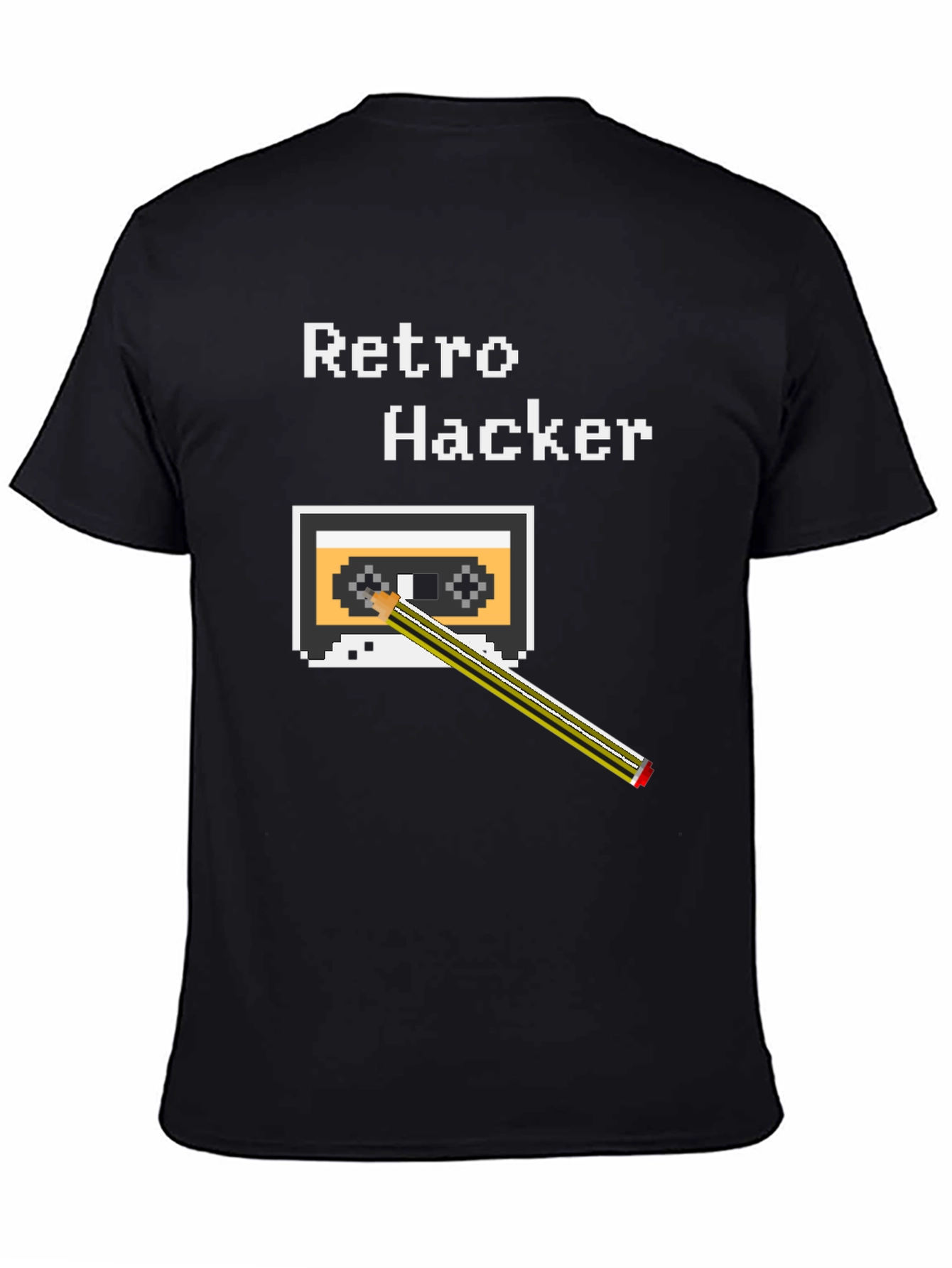 Retro Hacker T-Shirt Cassette Tape 8-Bit Pixel Style
