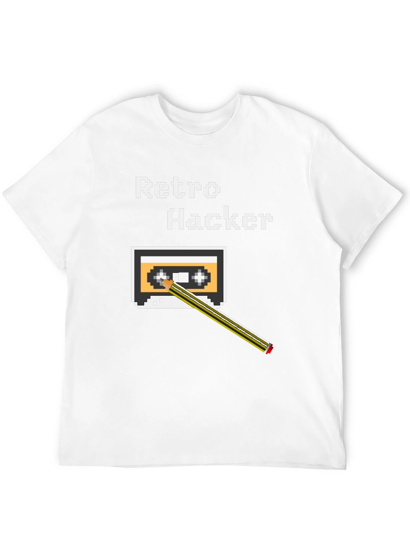 Retro Hacker T-Shirt Cassette Tape 8-Bit Pixel Style