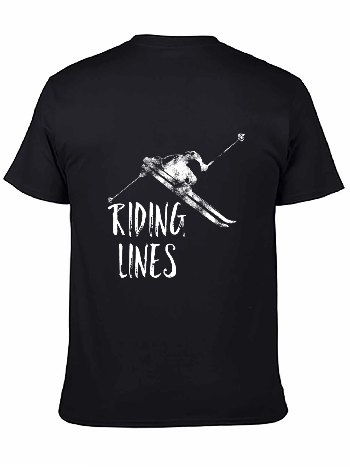 Riding Lines Graphic Tee - Black Cotton T-Shirt
